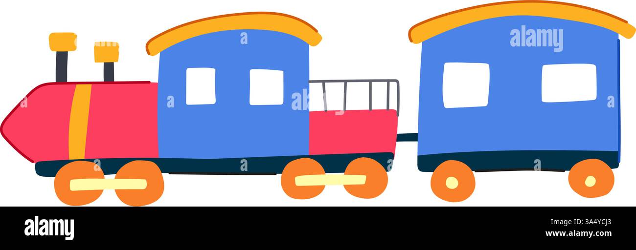 illustrazione vettoriale dei cartoni animati del modellino del treno Illustrazione Vettoriale