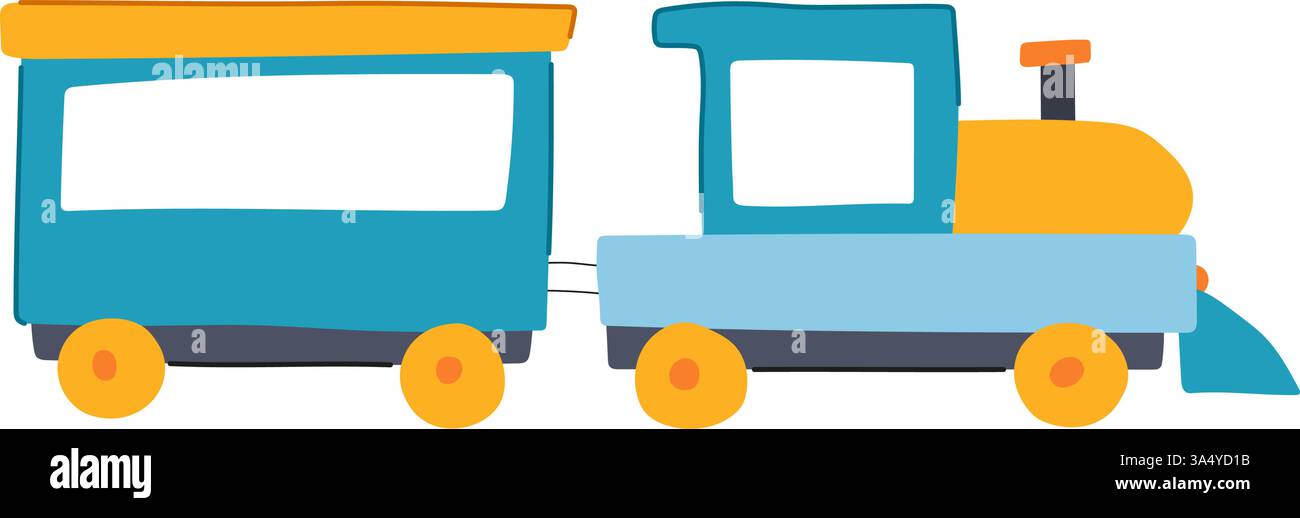 illustrazione vettoriale del giocattolo del treno playvintage Illustrazione Vettoriale