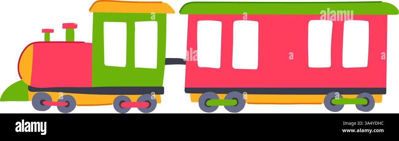 illustrazione vettoriale cartoni animati del giocattolo del treno elettrico Illustrazione Vettoriale