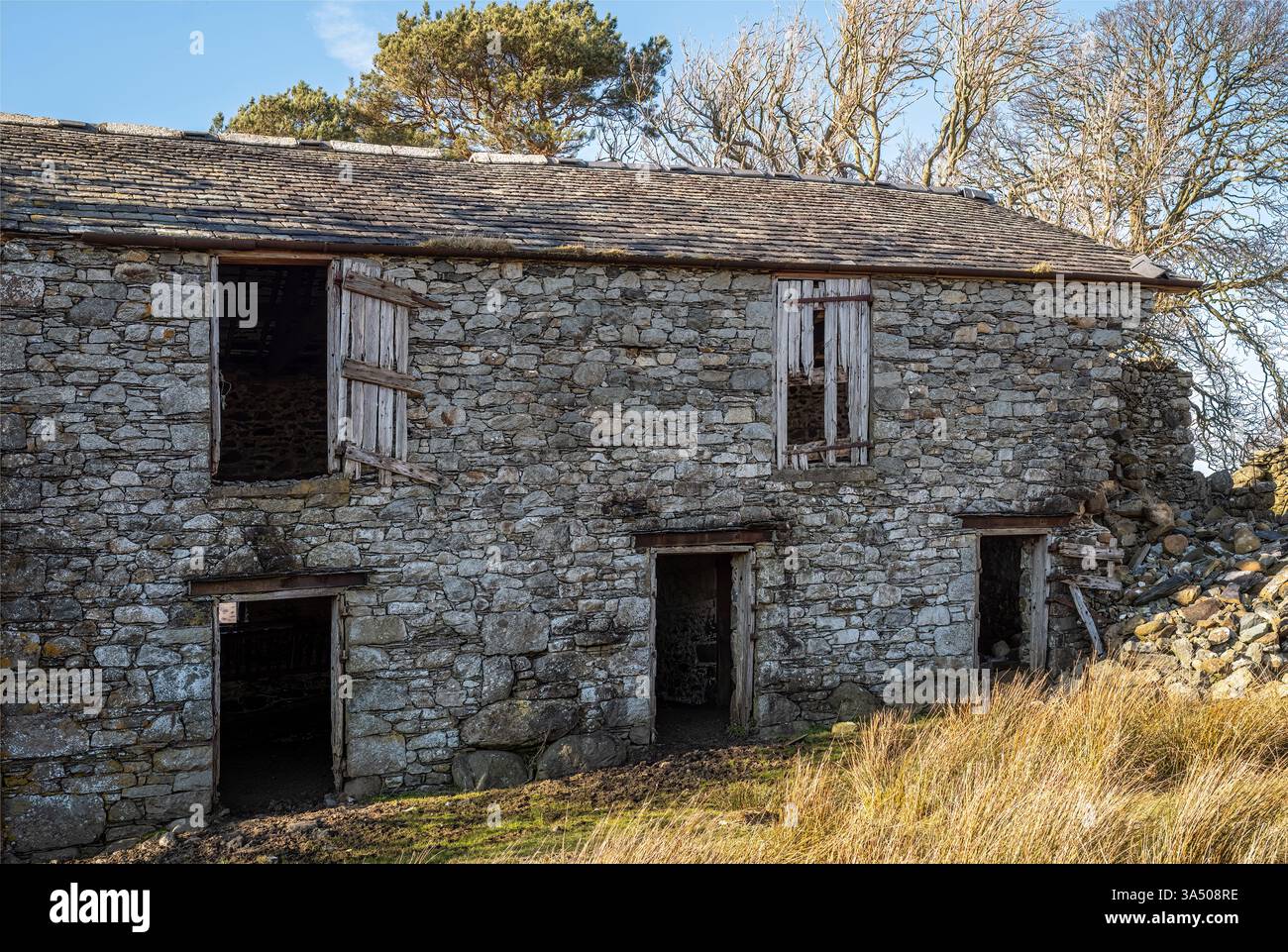 "Under Howe" aperto agli elementi e soggetto a deterioramento, Mungrisdale, Lake District, Regno Unito Foto Stock