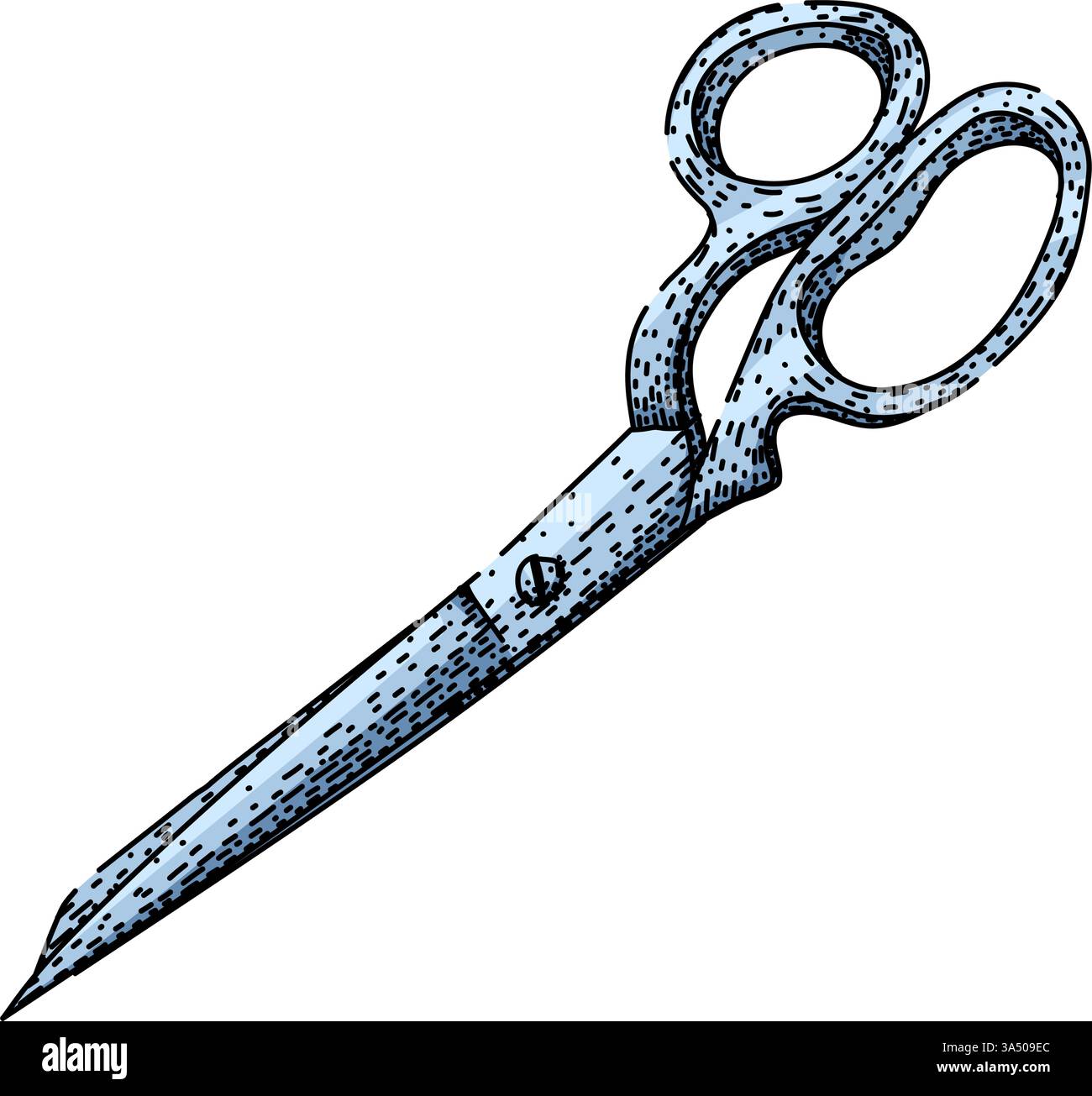 le forbici disegnano il vettore disegnato a mano Illustrazione Vettoriale