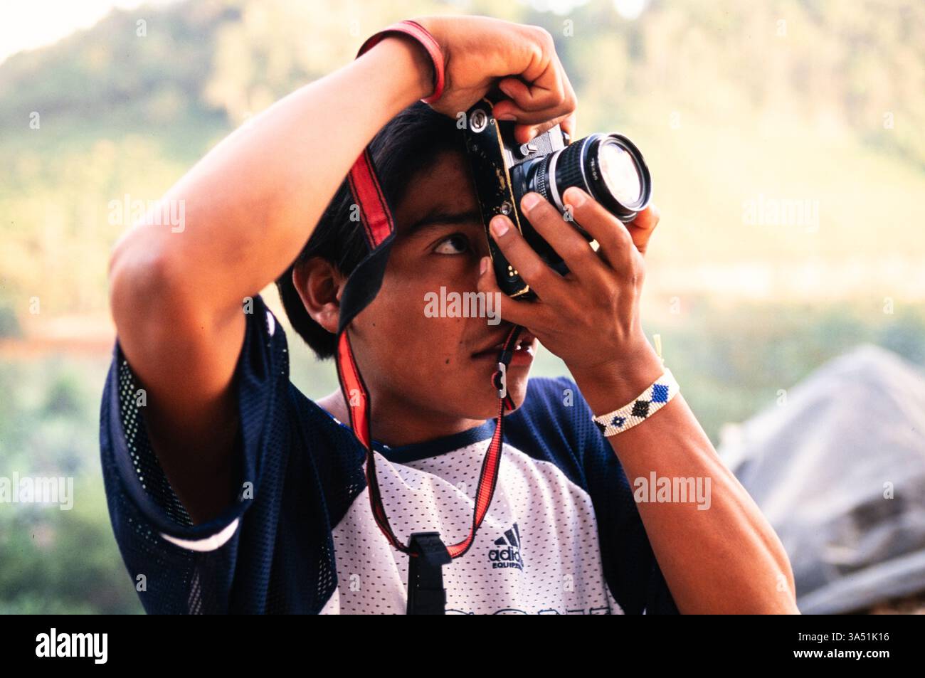 Studenti con la "Mari Sol Photo School" in missione, città del Guatemala, Guatemala. Foto Stock