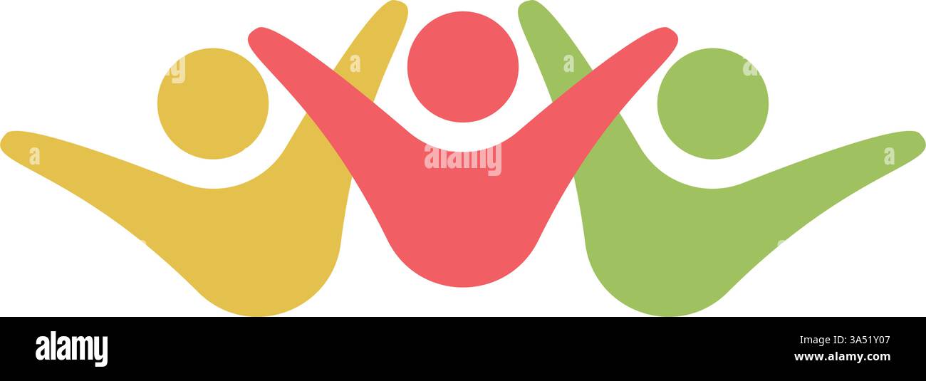 Icona del logo People, simbolo di connessione del gruppo community per l'illustrazione grafica Illustrazione Vettoriale