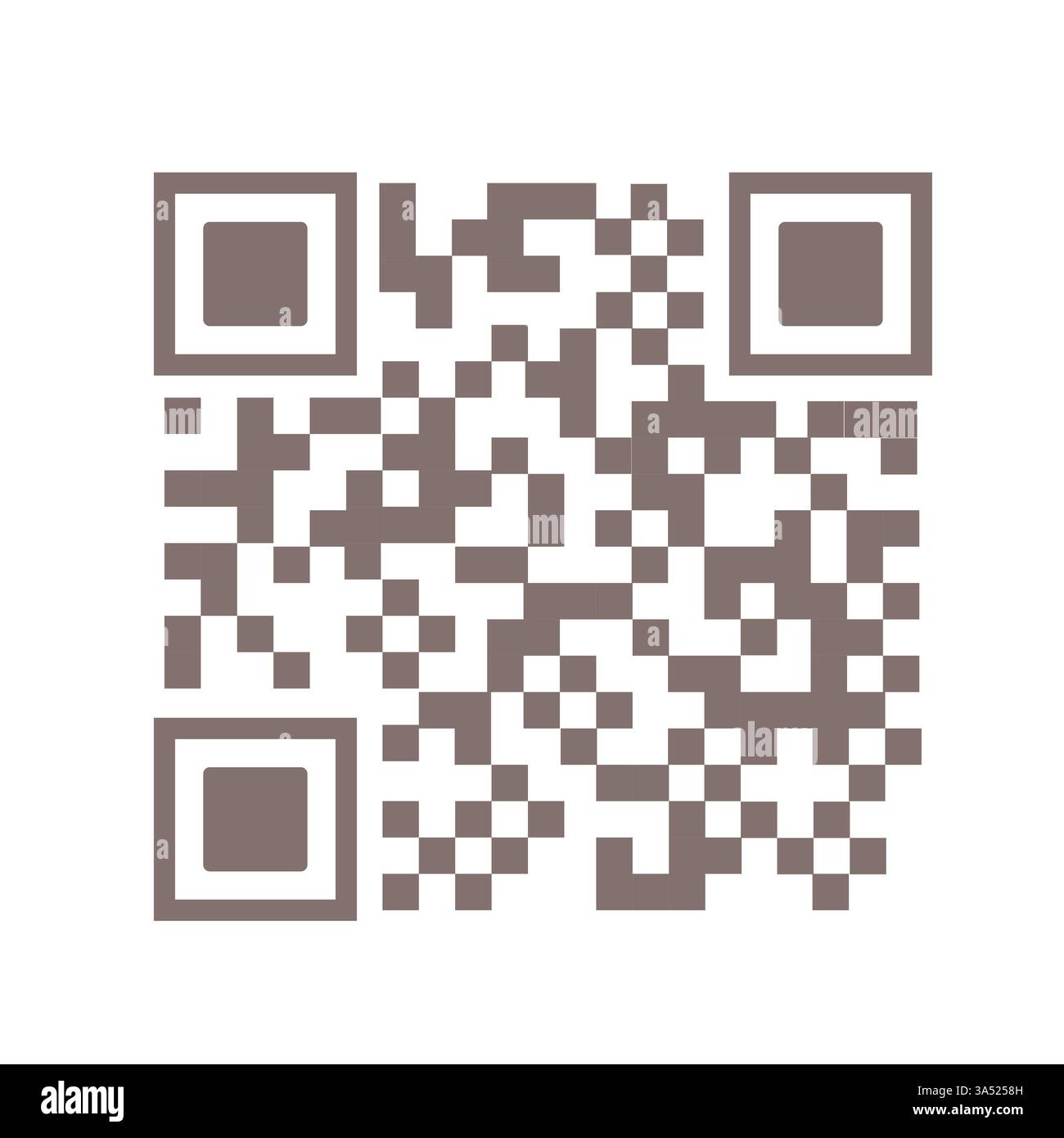 Semplice codice qr marrone su sfondo bianco per la scansione Illustrazione Vettoriale