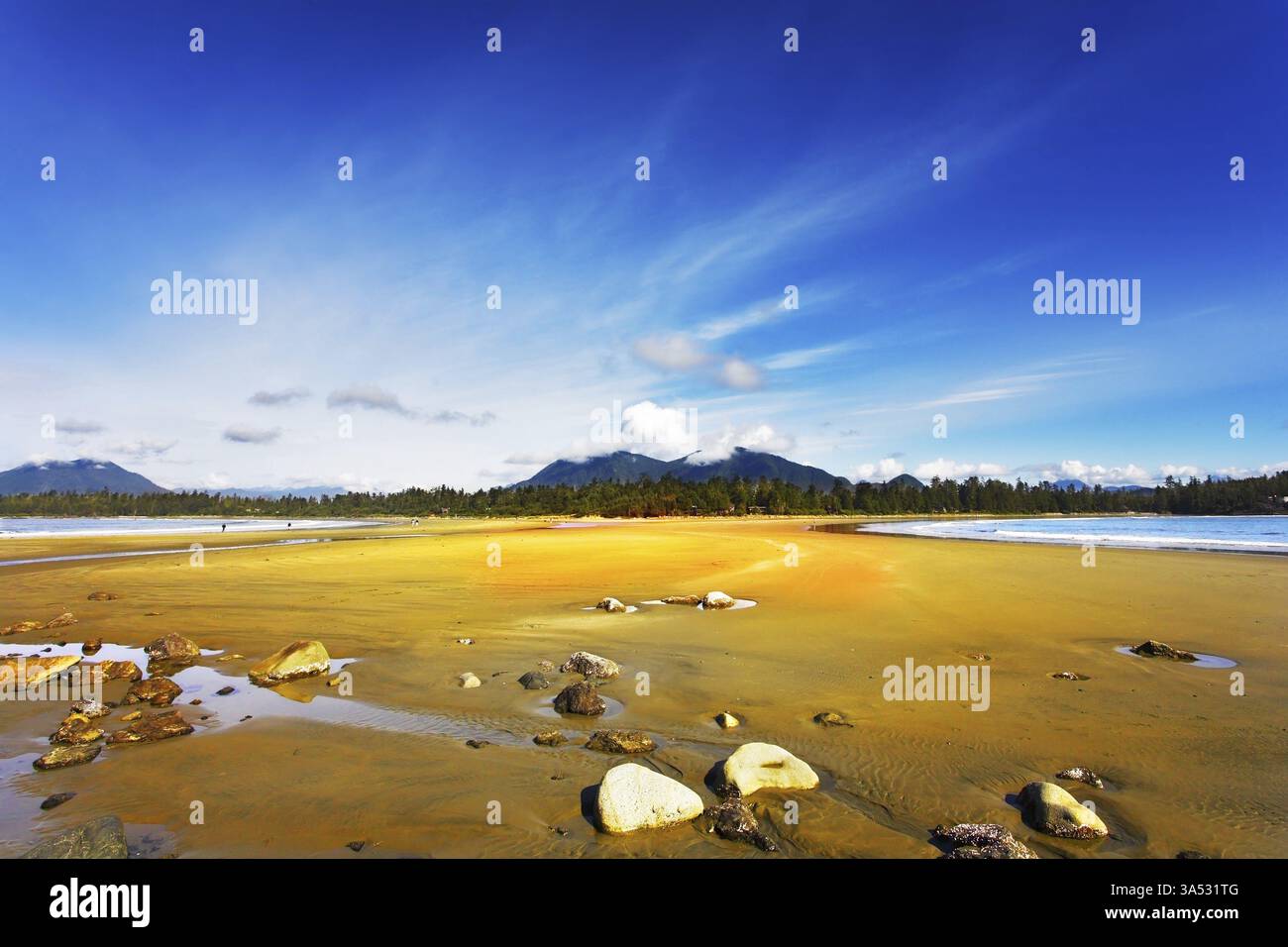 Deflusso sulla costa oceanica del Canada occidentale Foto Stock
