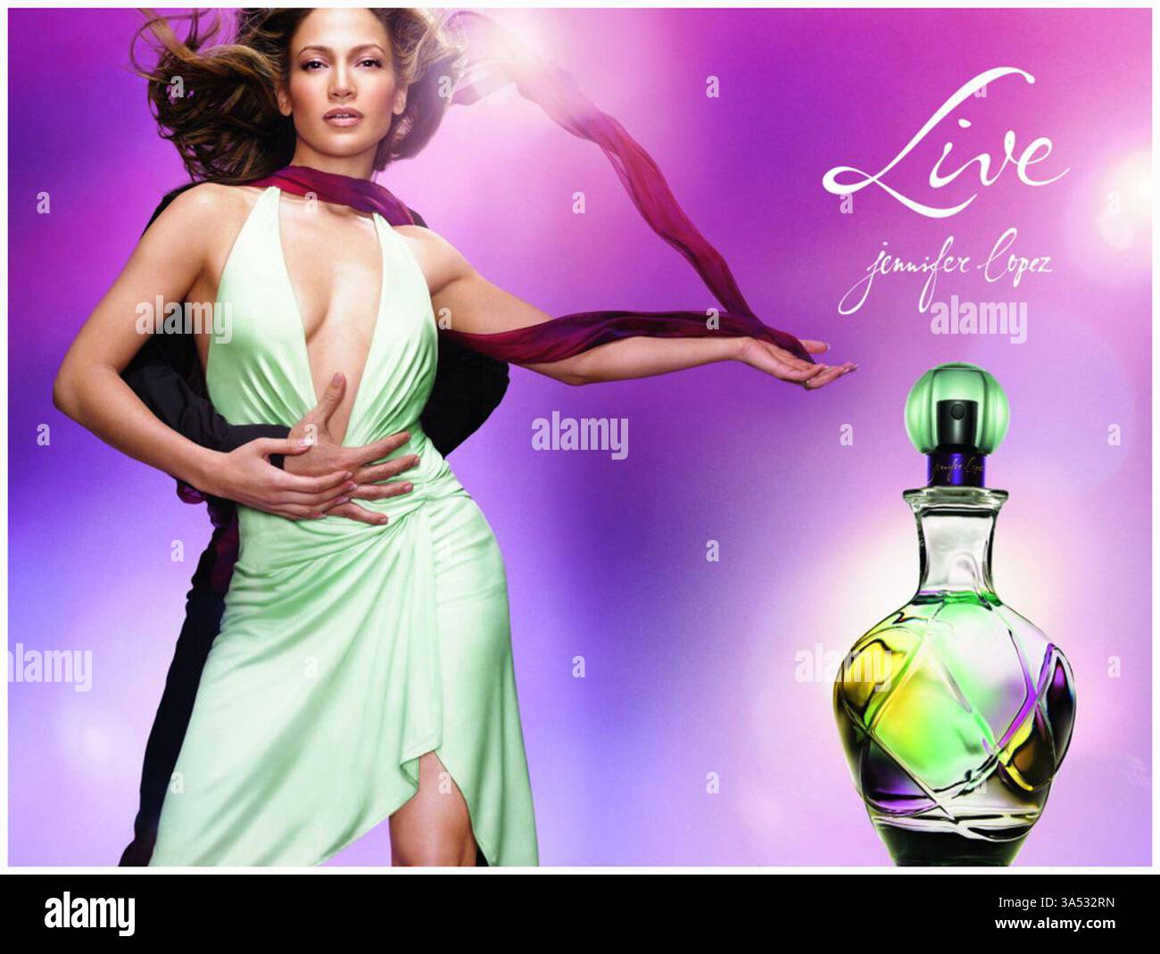 2010 Jennifer Lopez per l'annuncio di fragranze Live Foto Stock