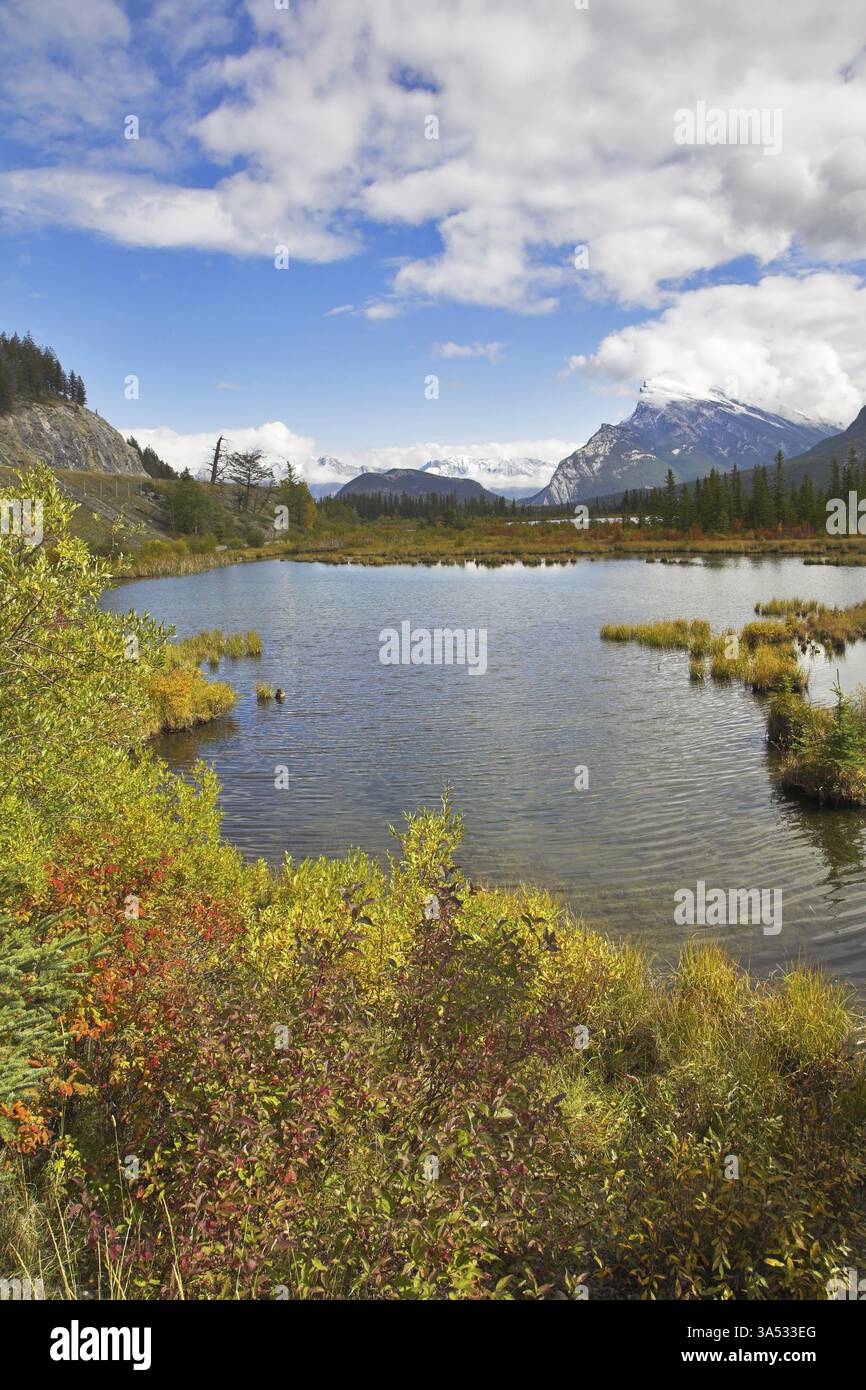 Nuvole e cielo blu scuro sopra le paludi settentrionali Foto Stock