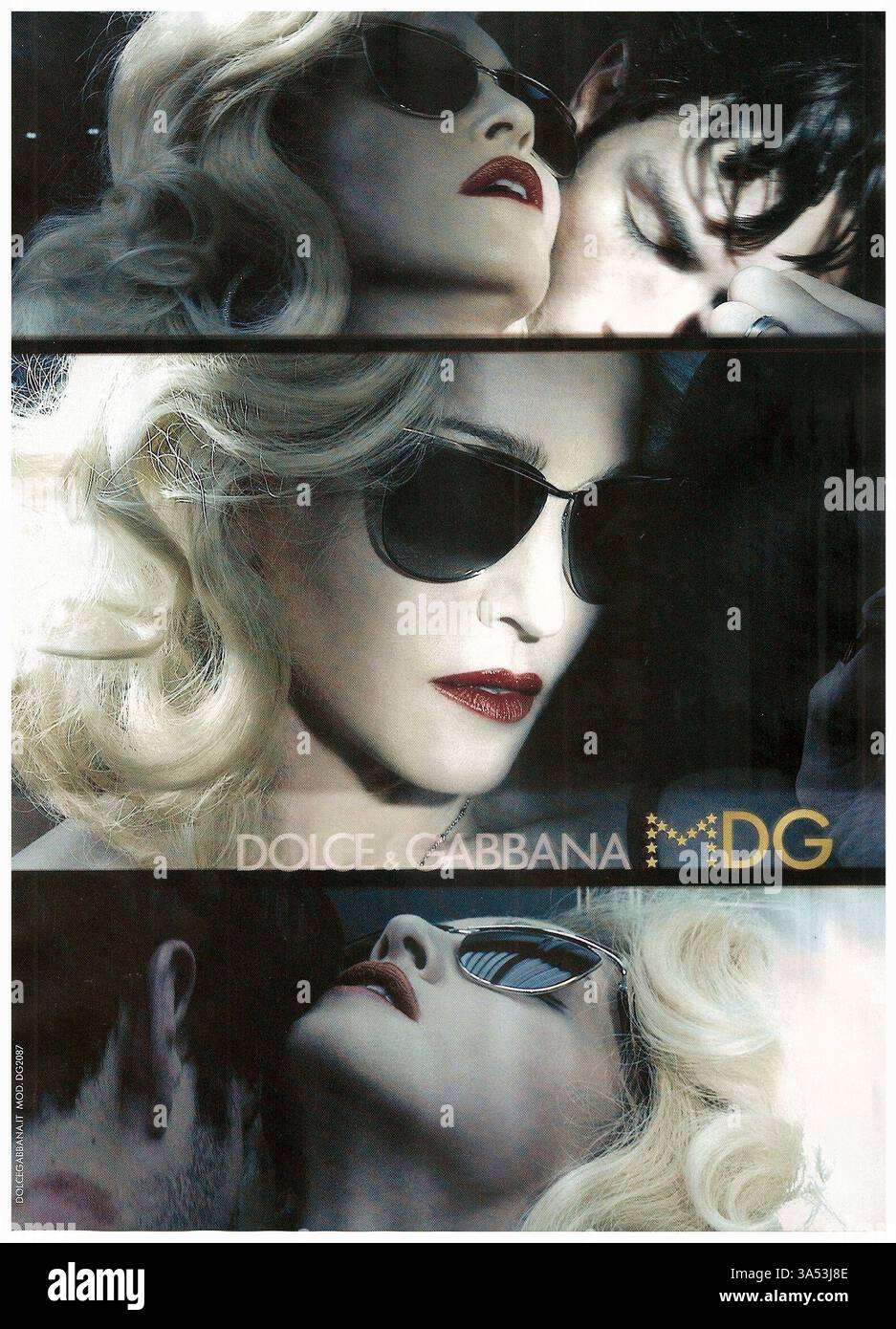 2010 Madonna per gli occhiali da sole Dolce & Gabbana MDG Dolce pubblicità stampata Foto Stock