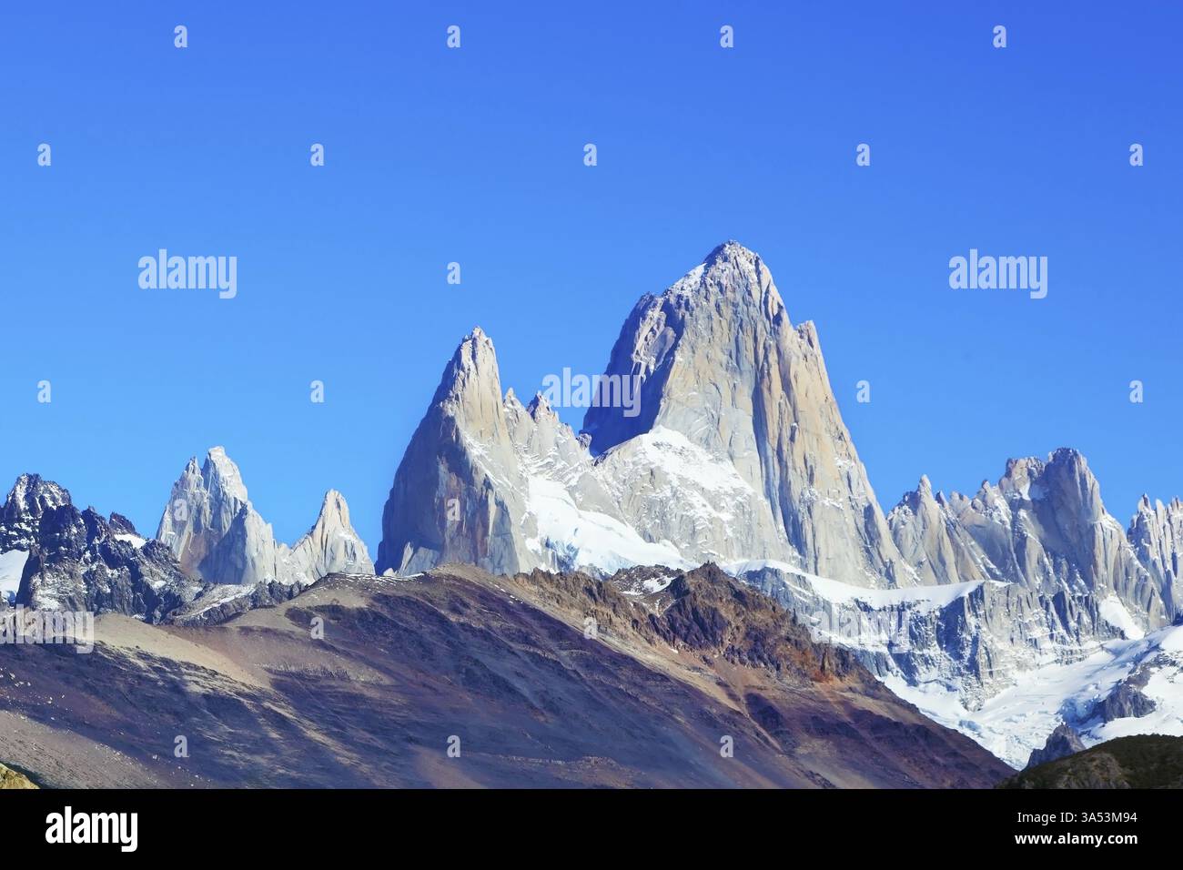 Patagonia argentina. La famosa montagna rocciosa Fitzroy con il bel tempo Foto Stock