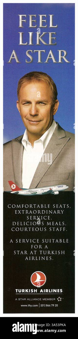 2010 Kevin Costner per Turkish Airlines Foto Stock
