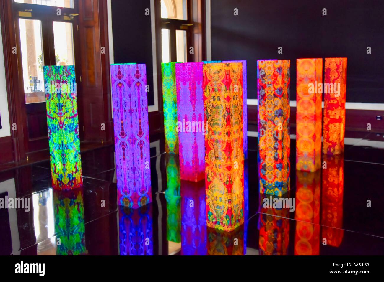 Colonne illuminate Sydney Australia Foto Stock