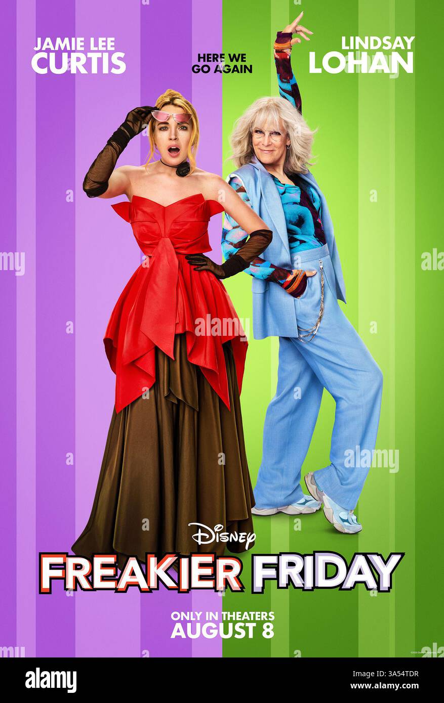 Freakier Friday Jamie Lee Curtis e Lindsay Lohan Foto Stock
