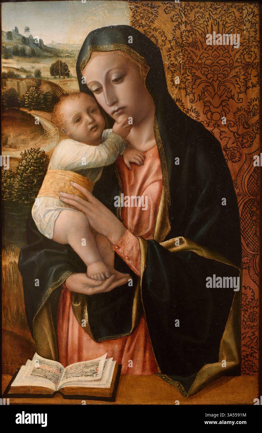 Vincenzo Foppa (1427/30 - 1515/1516), la Vergine col bambino, ca. 1480. Madonna con il bambino. Tempera sul pannello. Foto Stock
