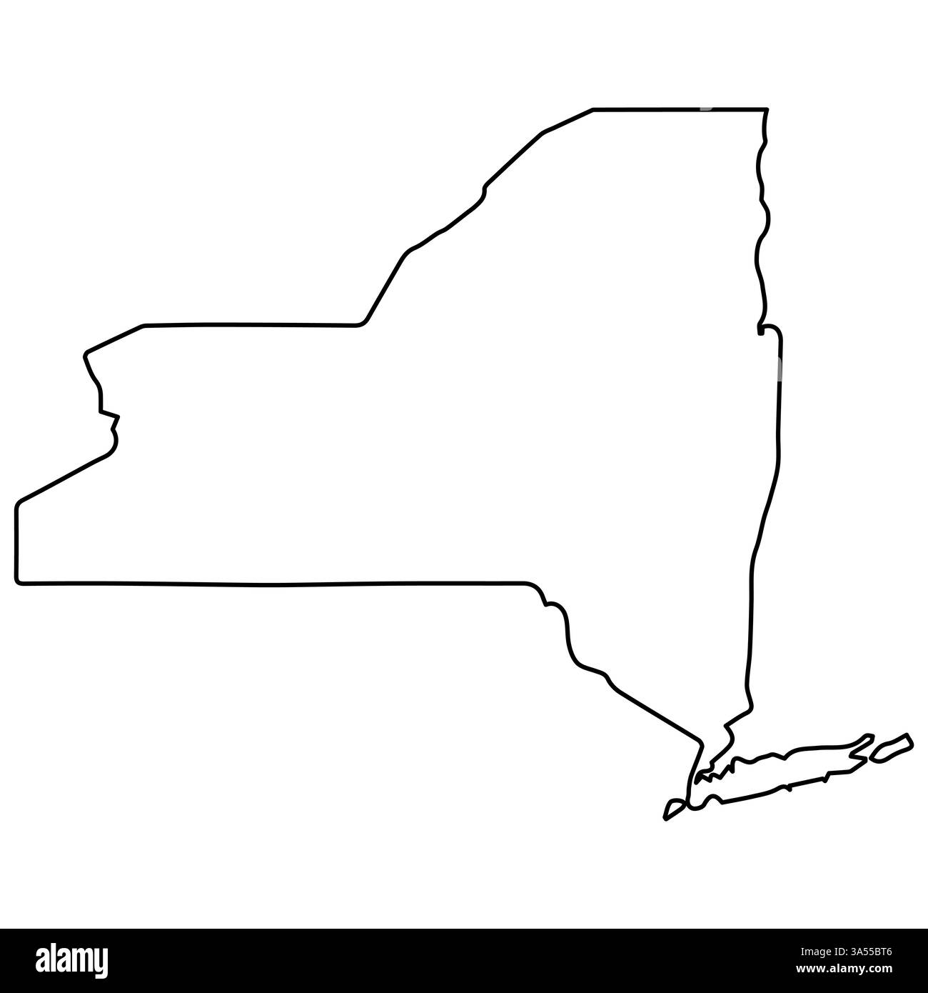 Mappa dello stato di New York, con confini chiari Illustrazione Vettoriale