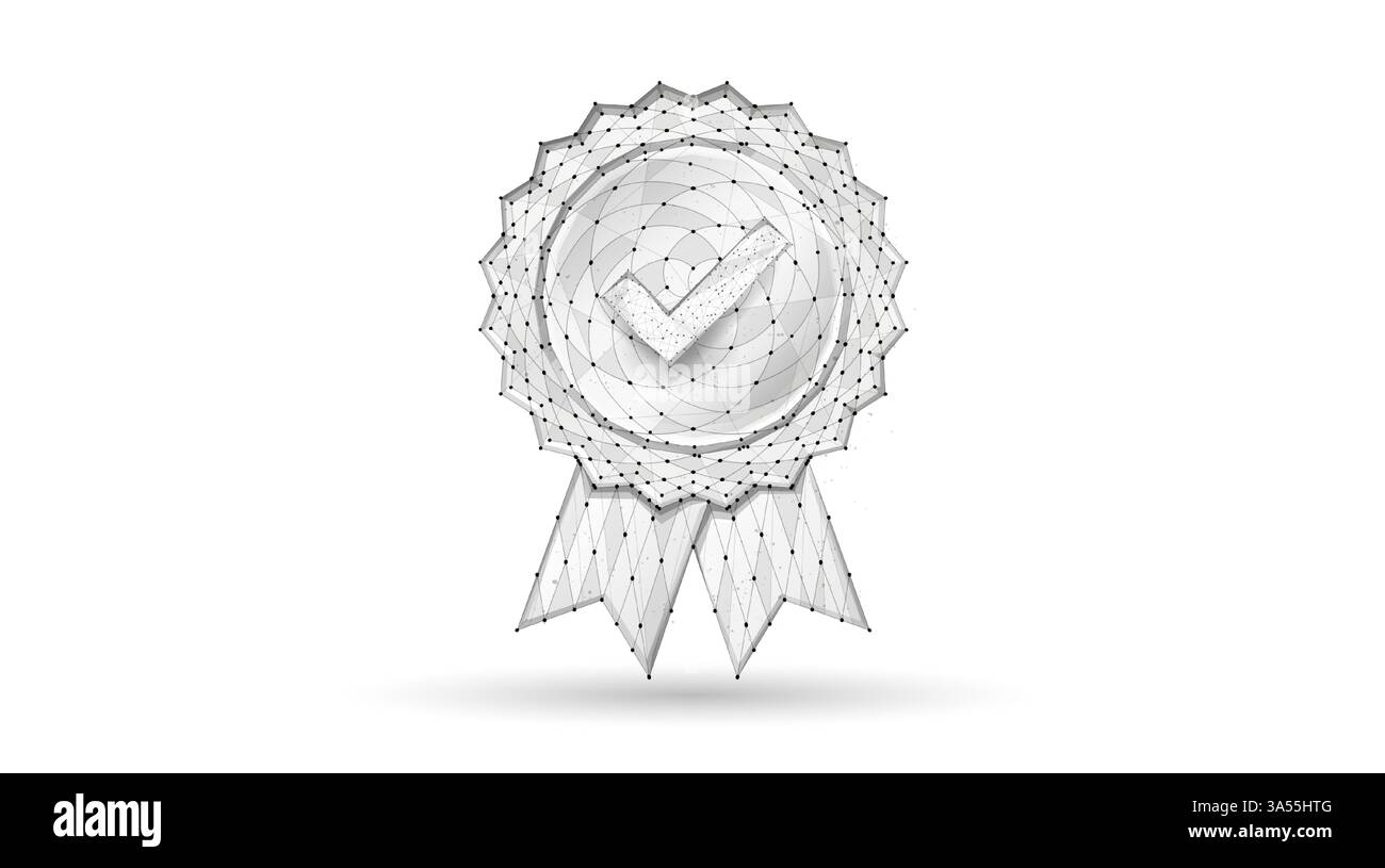 Medaglia di qualità isolata su bianco. Premio Star, icona soddisfazione, feedback dei clienti. Illustrazione Vettoriale