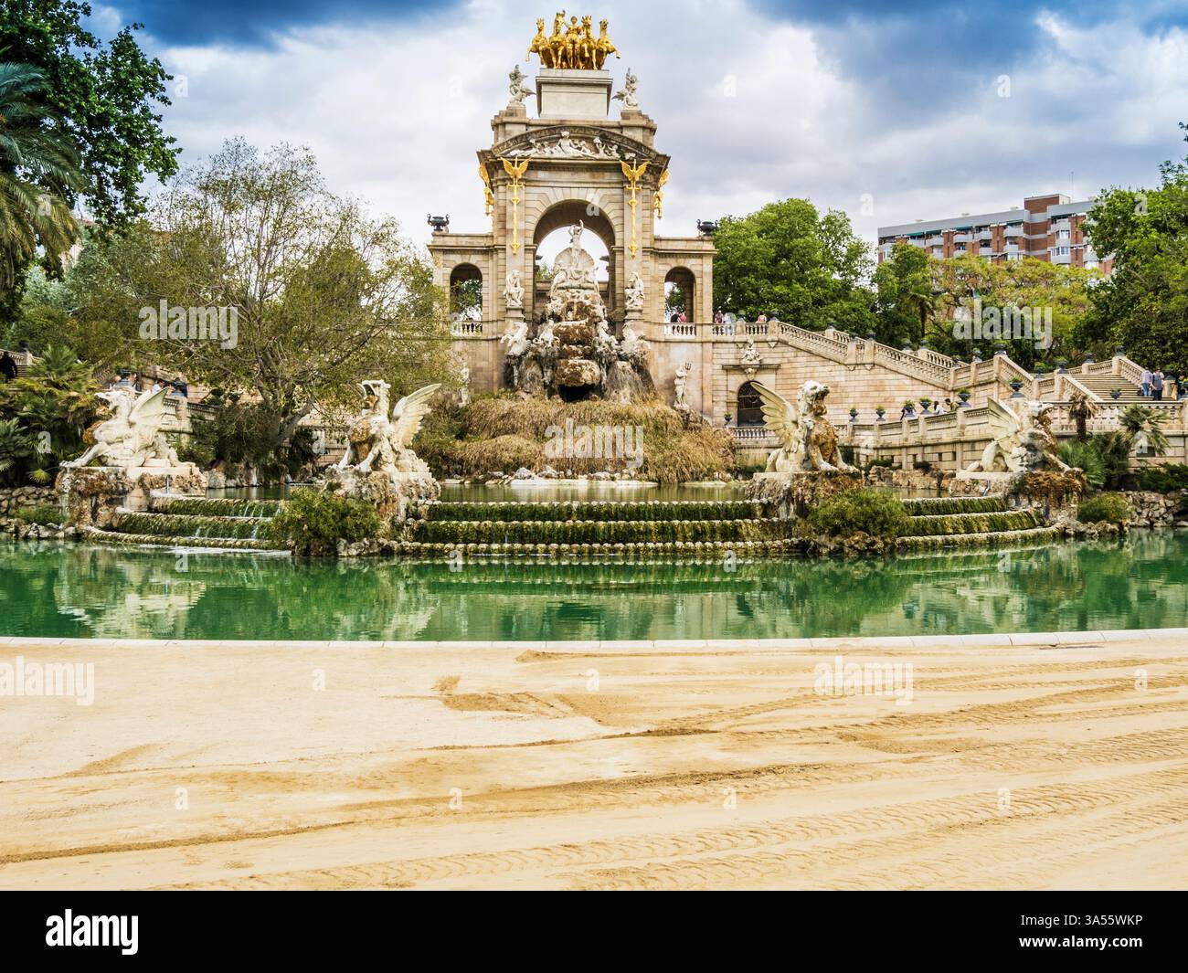 La Cascada nel Parc de la Ciutadella a Barcellona, Spagna. Foto Stock