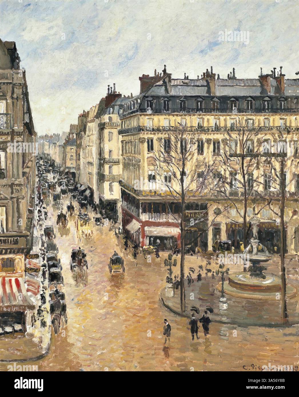 Rue Saint-Honor nel pomeriggio. Effect of Rain, 1897 (Pittura), di Pissarro, Camille (1830-1903) francese Illustrazione Vettoriale