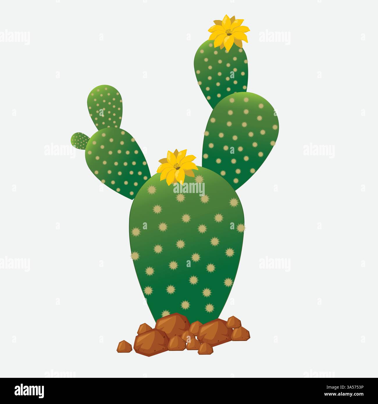 Illustrazione Bunny Ears Cactus Illustrazione Vettoriale