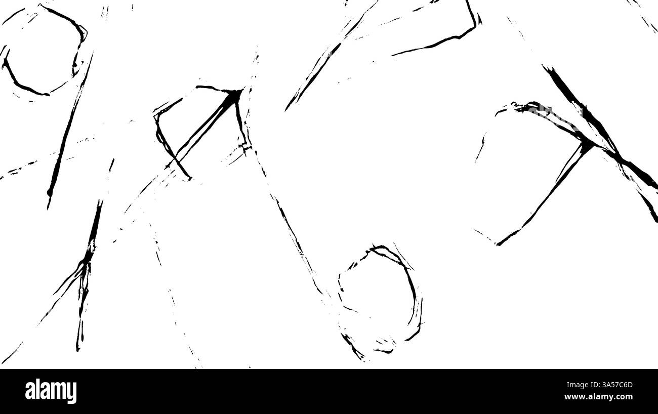 Linee e forme astratte in bianco e nero su sfondo bianco, per creare un design dinamico e moderno. Illustrazione Vettoriale