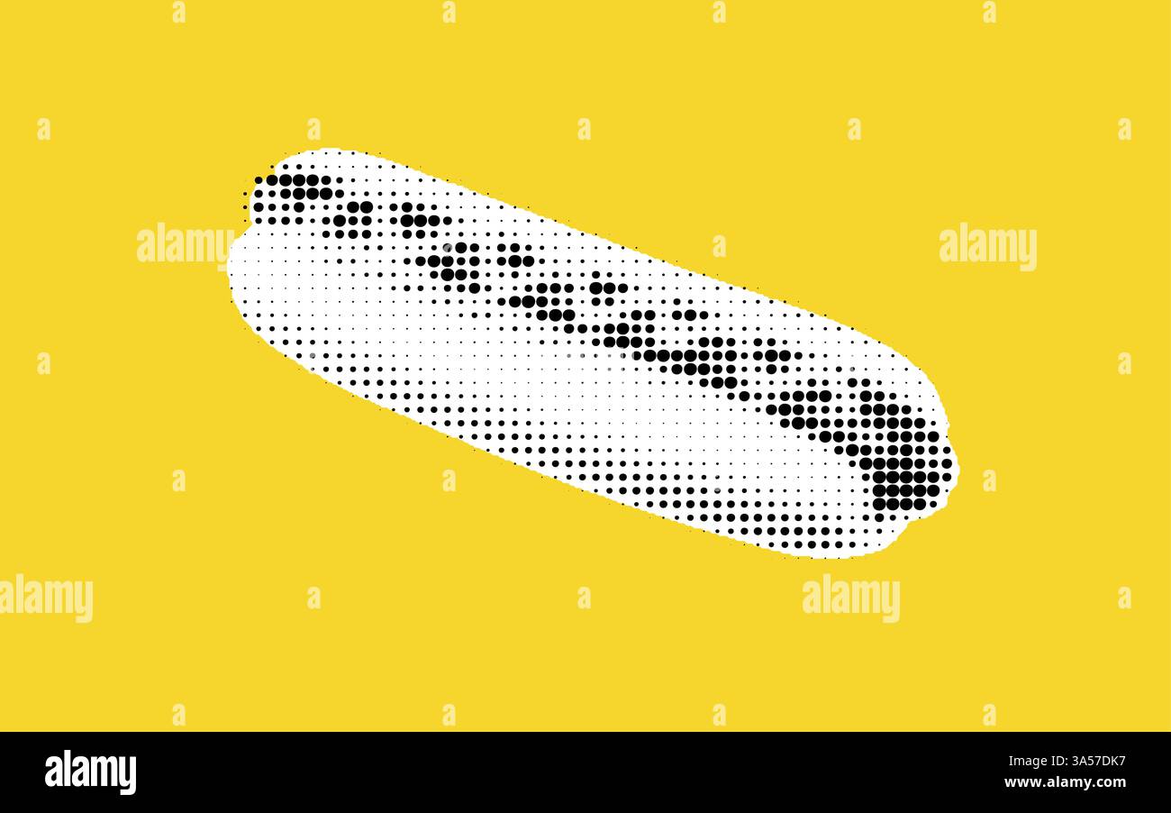 Illustrazione Hot Dog stilizzata su sfondo giallo Illustrazione Vettoriale