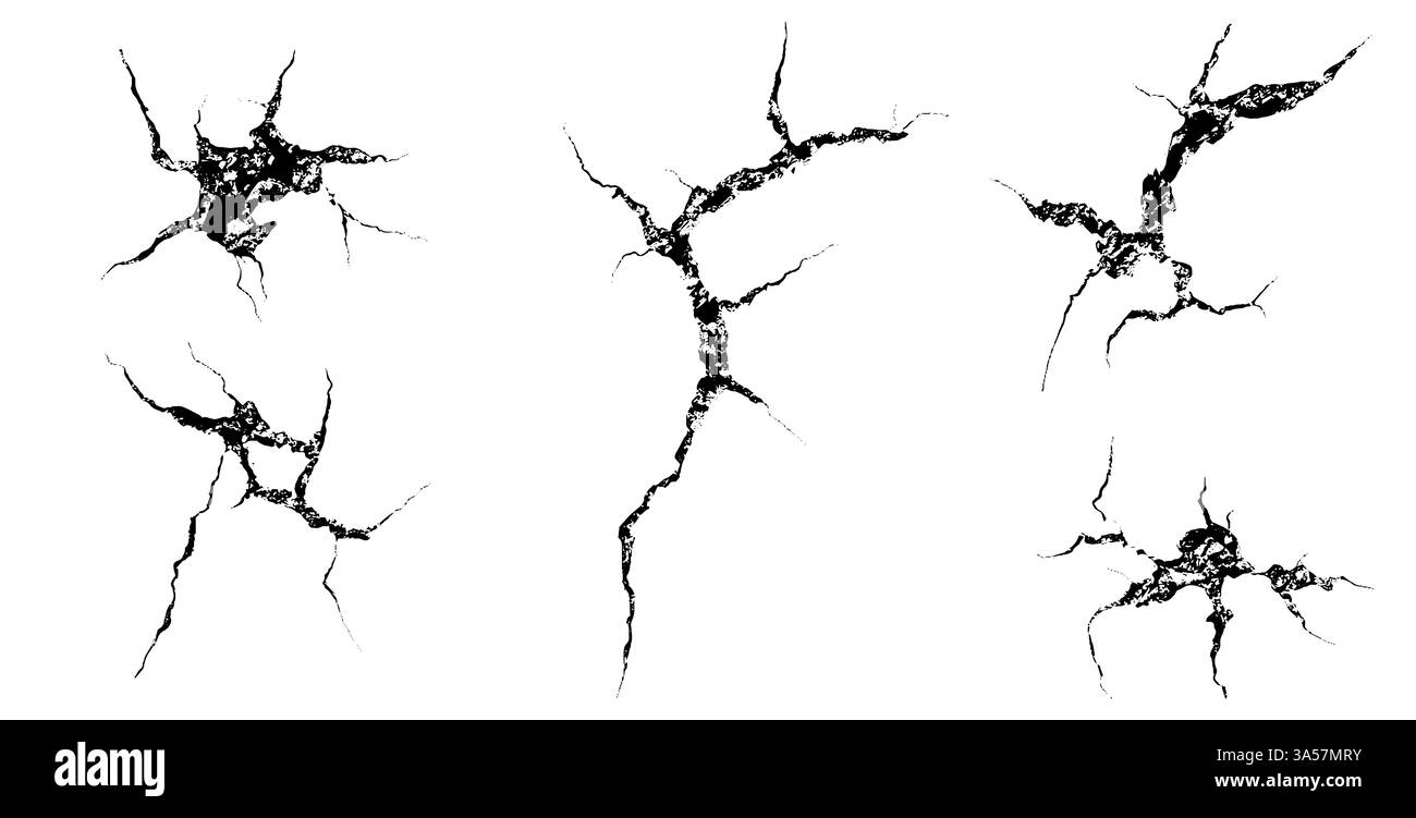 Intricati schemi di crepe rivelano l'arte della natura in una struttura dimenticata durante le ore del crepuscolo Illustrazione Vettoriale