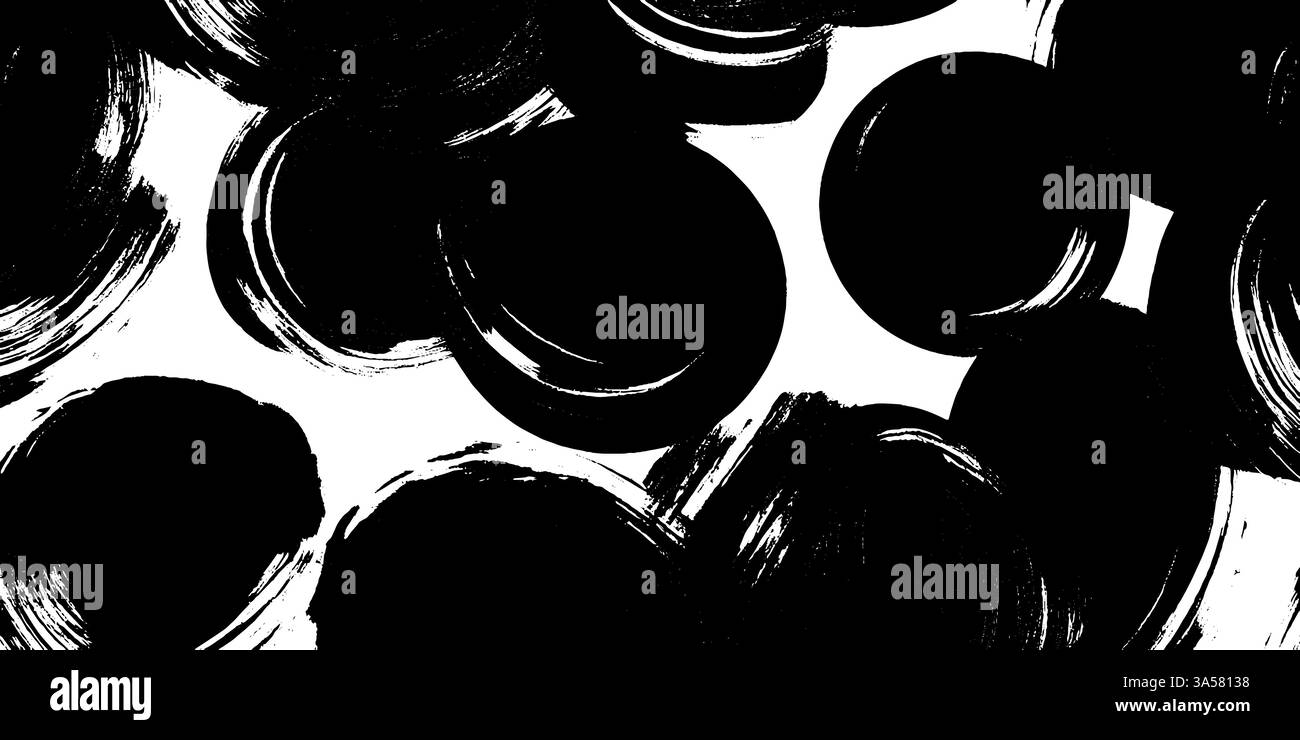 Tratto pennello bianco e nero dinamico astratto Illustrazione Vettoriale