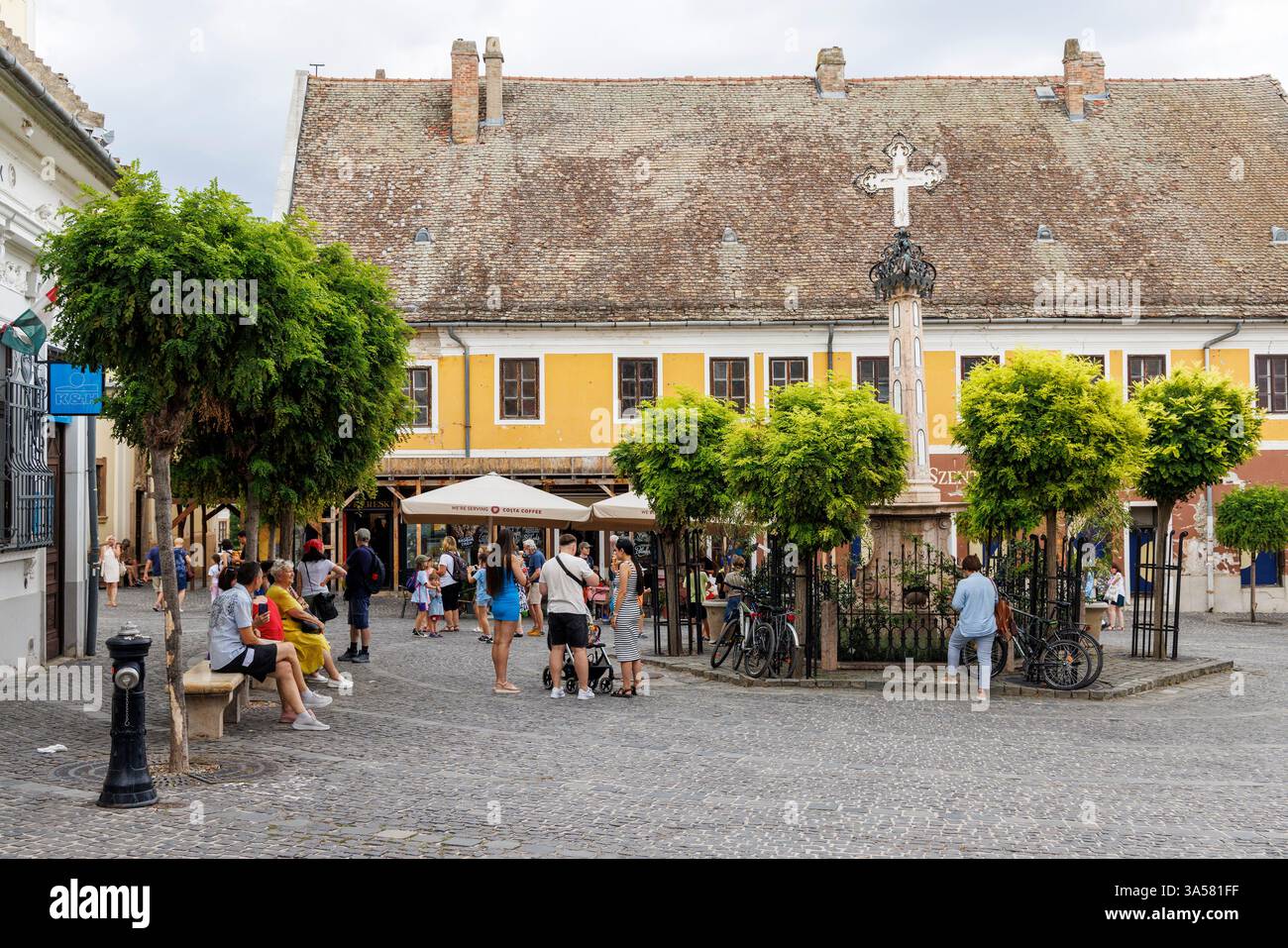 Piazza principale, Szentendre, Ungheria Foto Stock