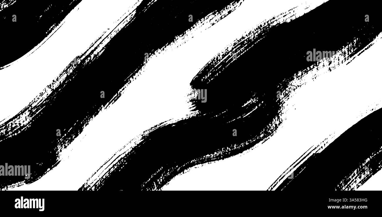 Motivo di pennello bianco e nero grassetto Illustrazione Vettoriale