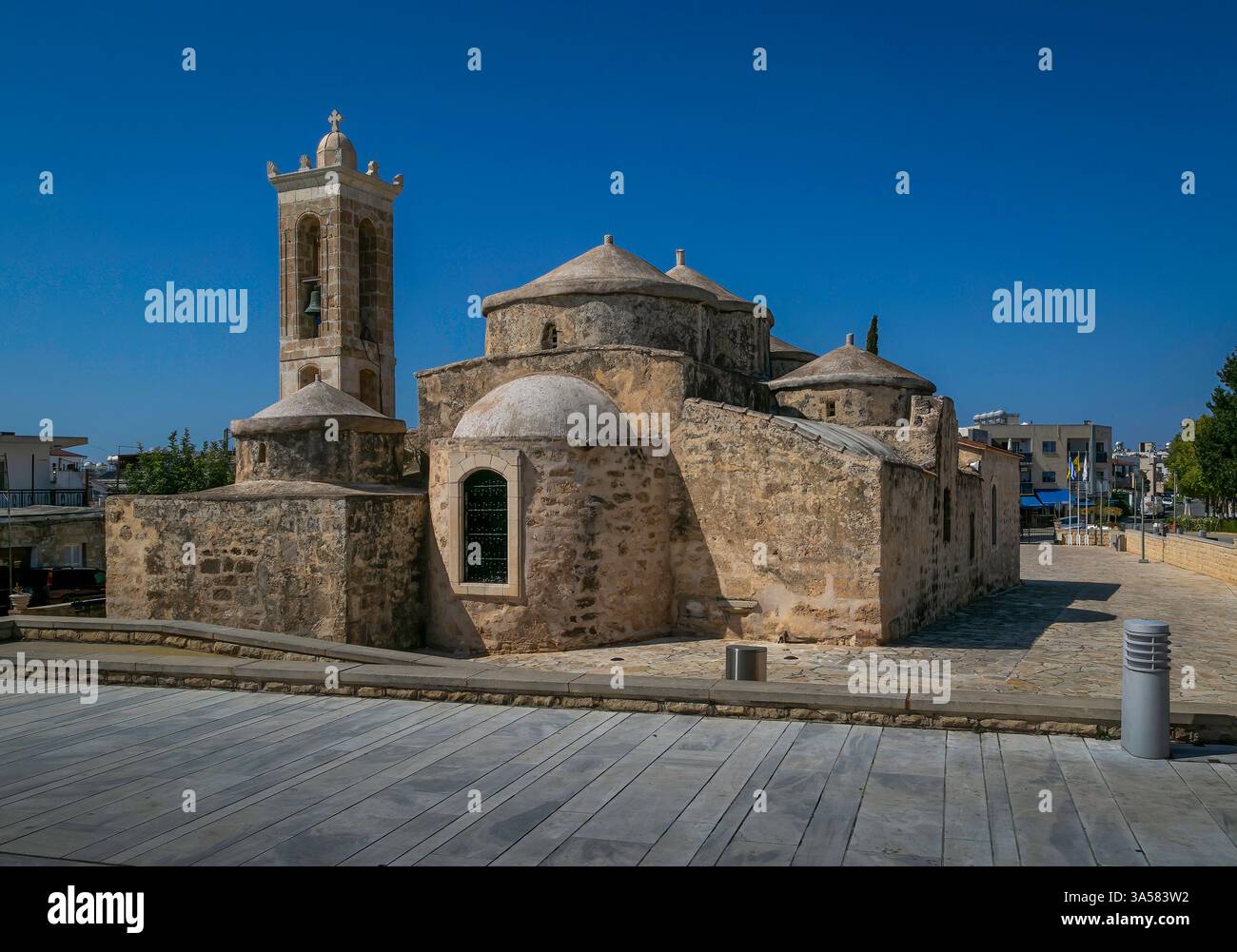 La storica chiesa bizantina di Agia Paraskevi si trova nella città di Yeroskipou a Paphos sull'isola di Cipro. Foto Stock