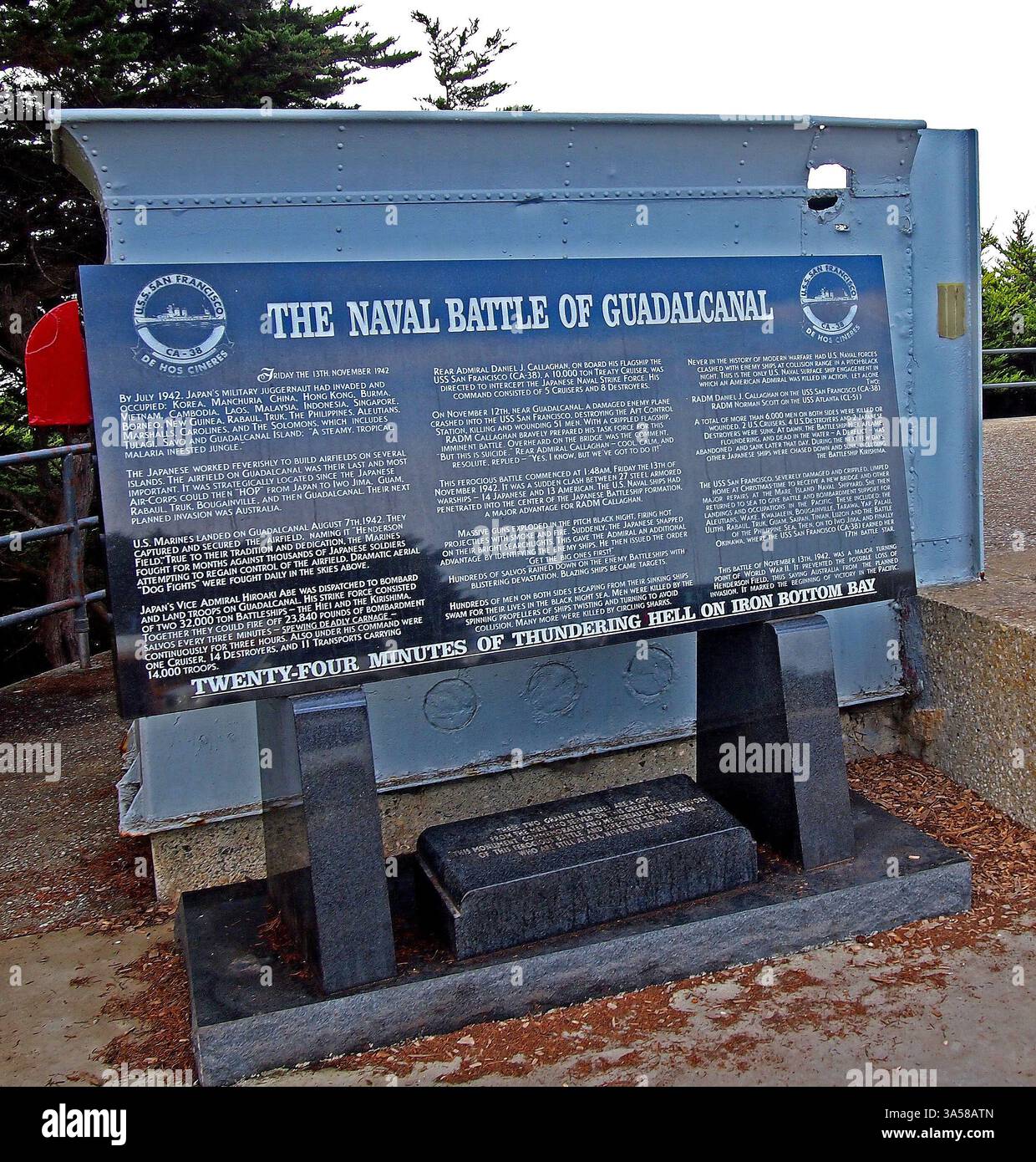 USS San Francisco Naval Battle of Guadalcanal Memorial a San Francisco, California Foto Stock