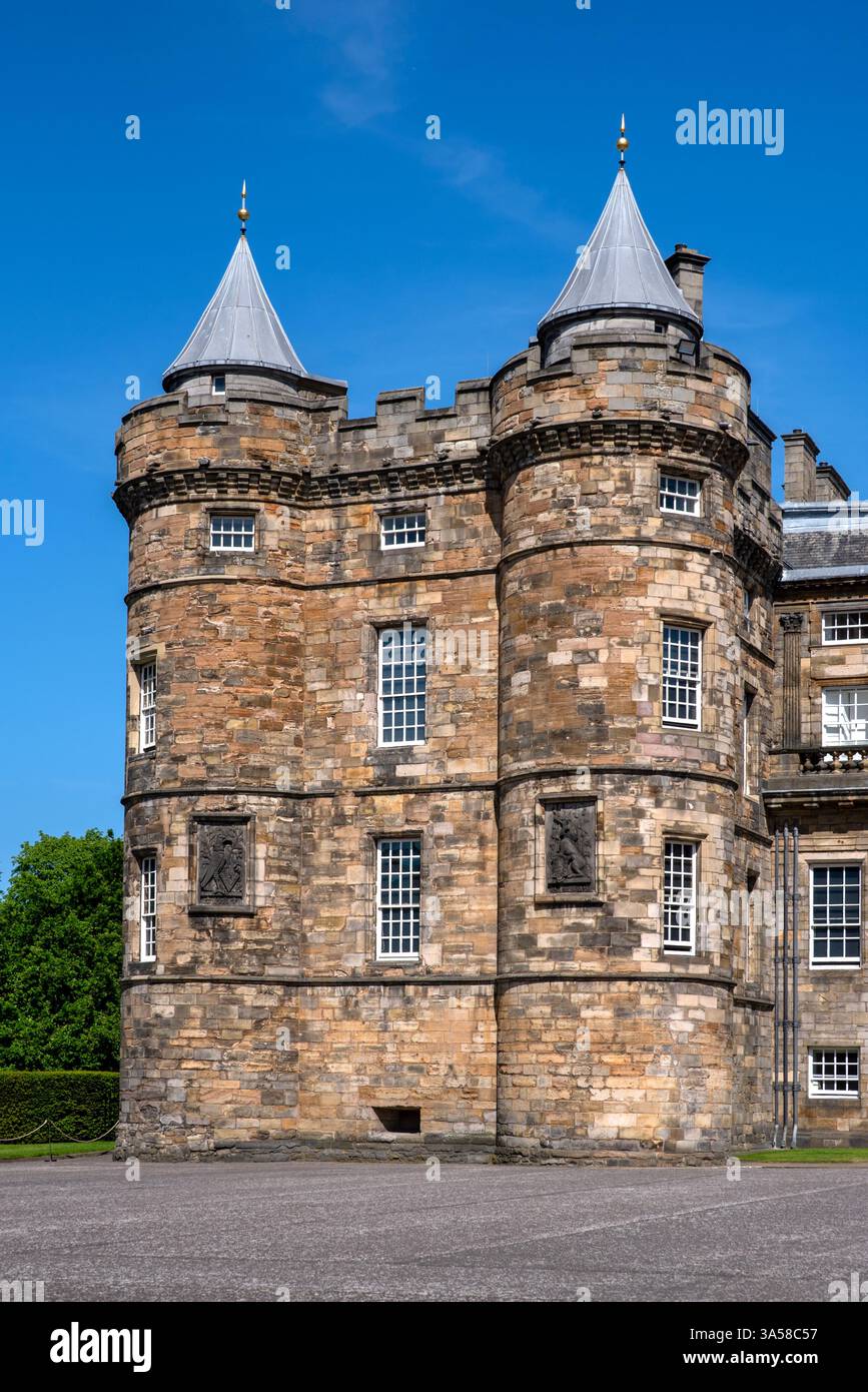 Torre di Giacomo V, Palazzo di Holyroodhouse, Edimburgo, Scozia. Questa è la parte più antica del Palazzo Foto Stock