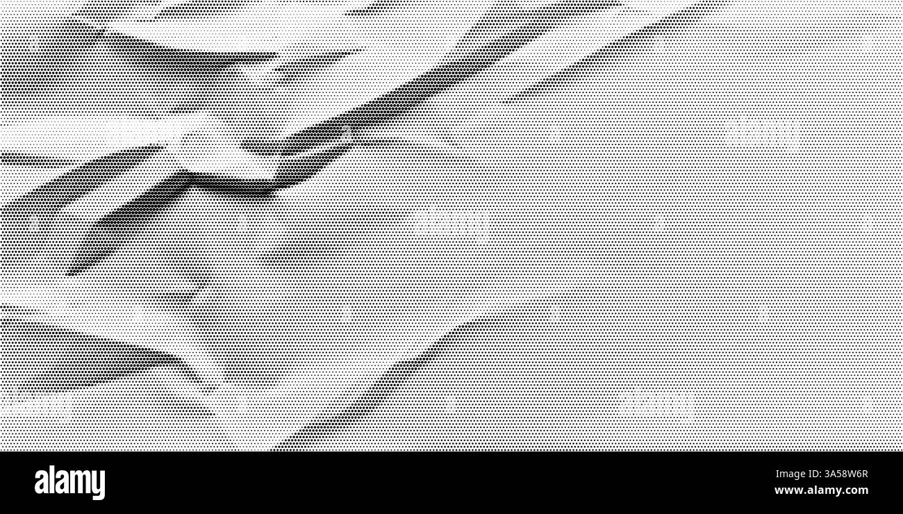 Trama mezzitoni con carta arricciata. Effetto retrò. Sfondo con punti e rumore. Banner collage vettoriale Illustrazione Vettoriale