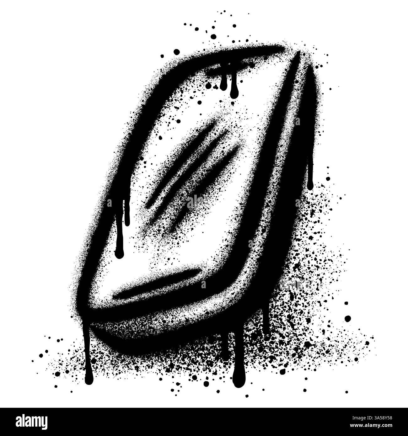 Telefono cellulare Graffiti verniciato a spruzzo isolato su sfondo bianco. Illustrazione Vettoriale