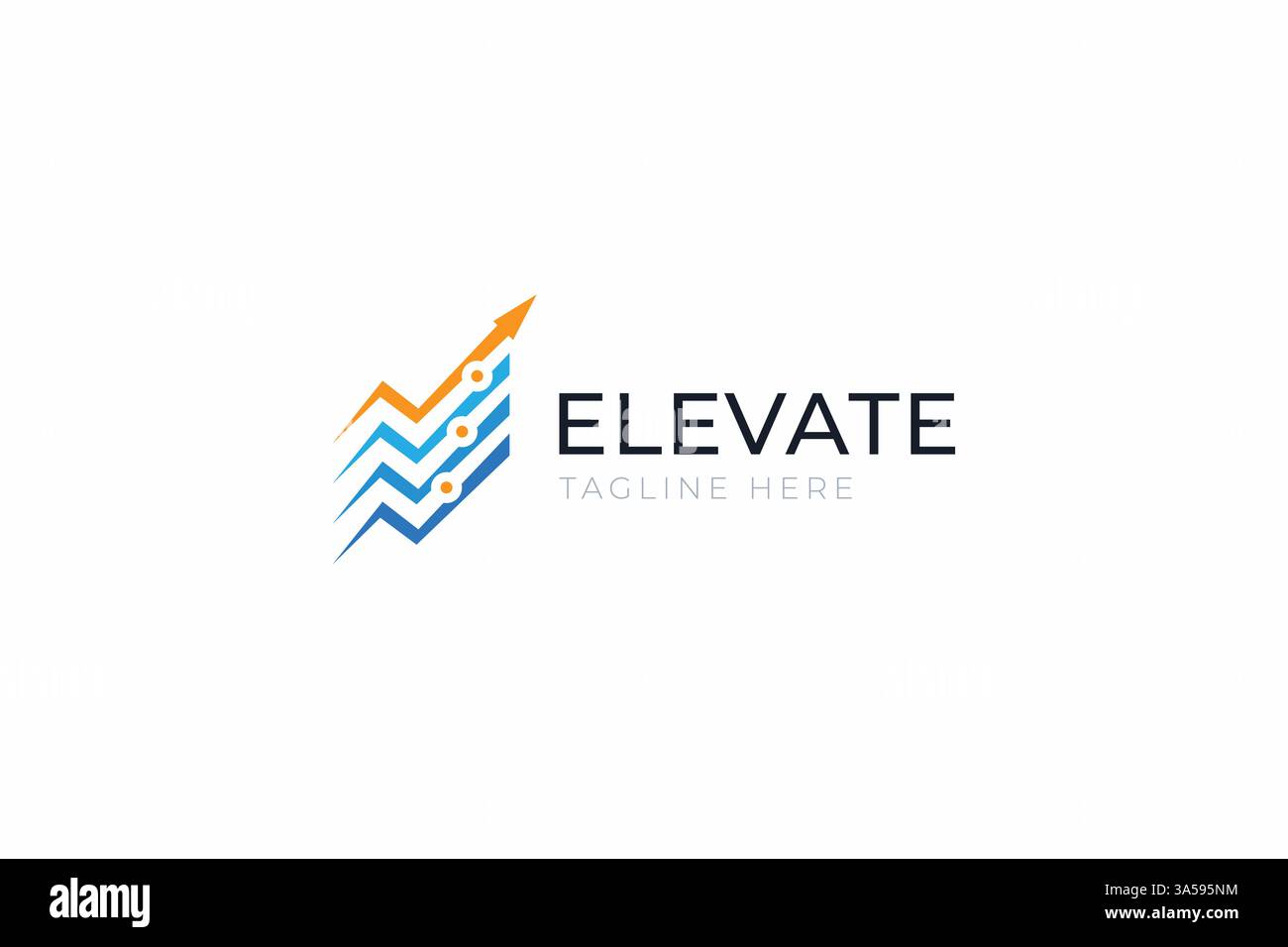 Elevate Arrow Growth Business Finance Logo Abstract Modern Technology Profit Management Illustrazione Vettoriale