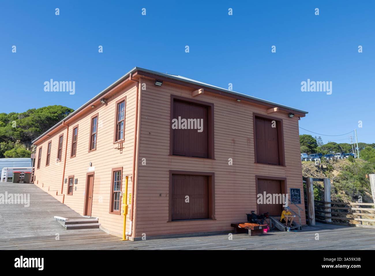 Tathra, città sulla costa meridionale del nuovo Galles del Sud, con il suo patrimonio culturale, il molo e il museo del molo di Tathra, costruito negli anni '1860, Australia, 2025. Foto Stock