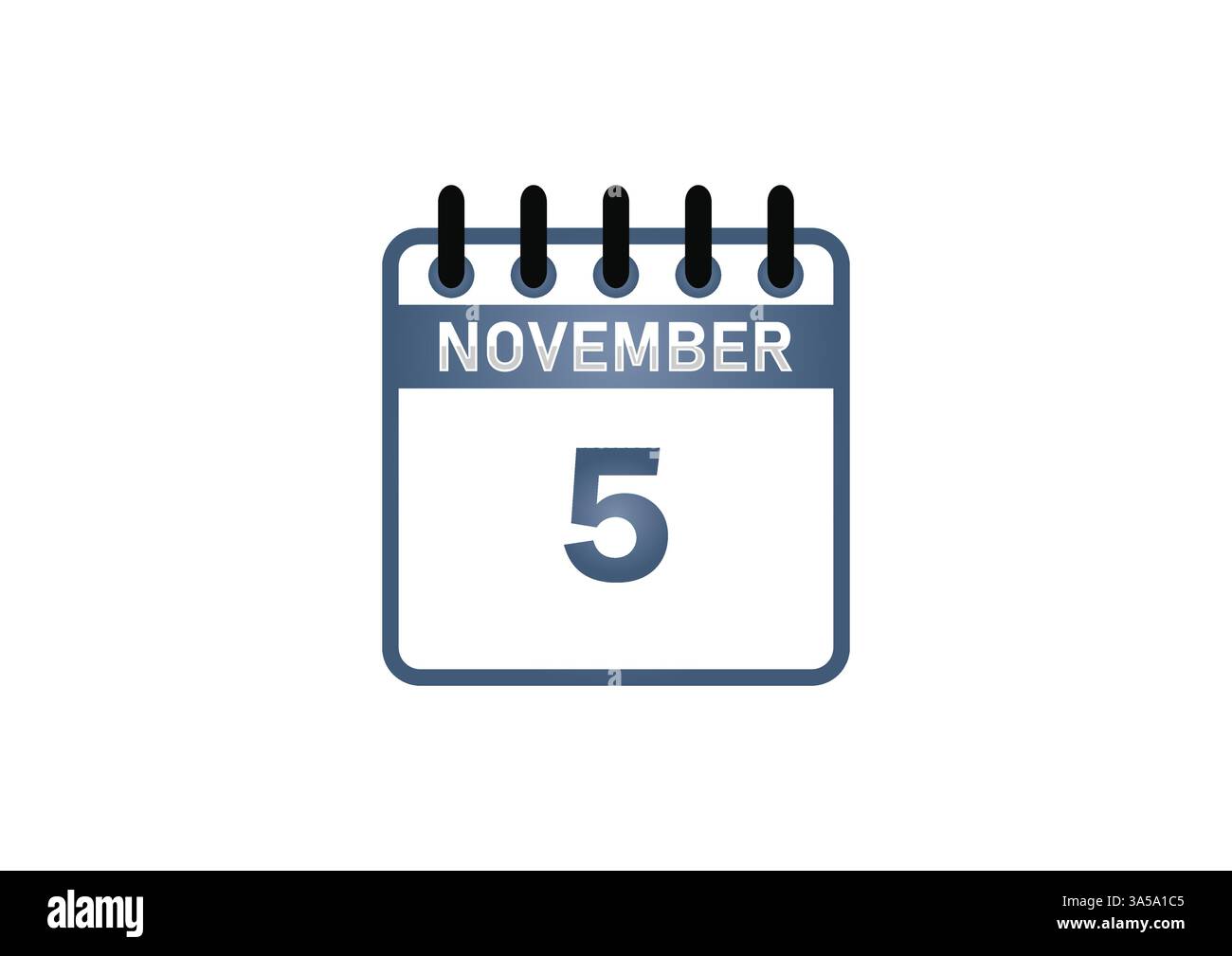 Icona Calendario 5 novembre – Data chiave, eventi e celebrazioni Illustrazione Vettoriale