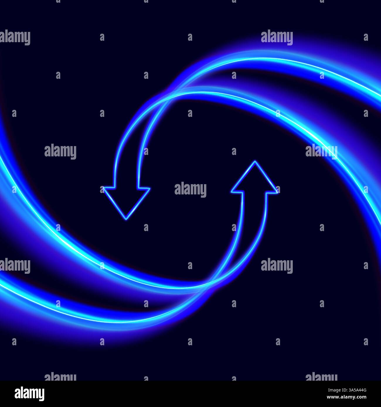 Aggiornare il software. Icona di sincronizzazione. Aggiornamento del concetto di versione del programma per computer. Frecce di circolazione in movimento. Girano due frecce. Scambio e denaro Illustrazione Vettoriale