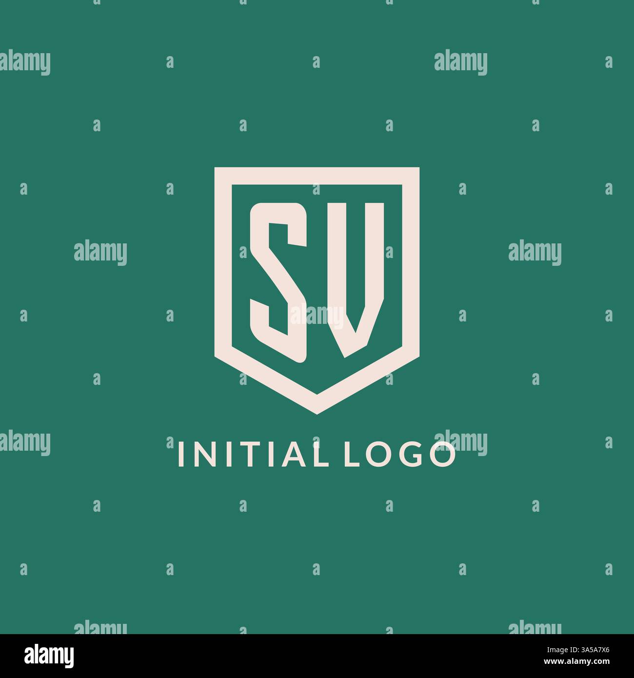 Logo iniziale SV monogramma schermo grafica vettoriale design forma geometrica Illustrazione Vettoriale