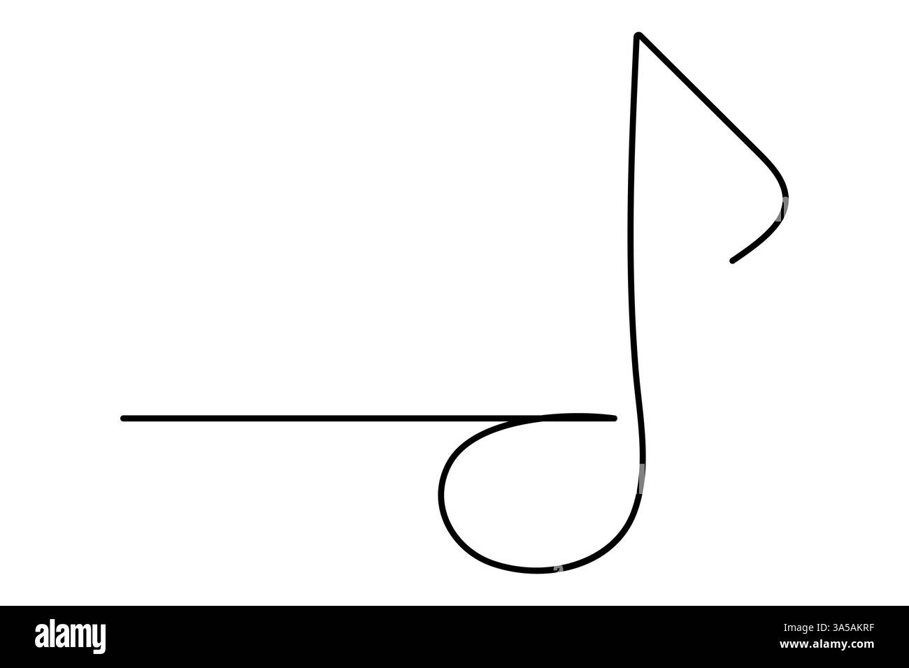 Disegno grafico continuo su una linea dell'icona della musica semplice disegno vettoriale Illustrazione Vettoriale