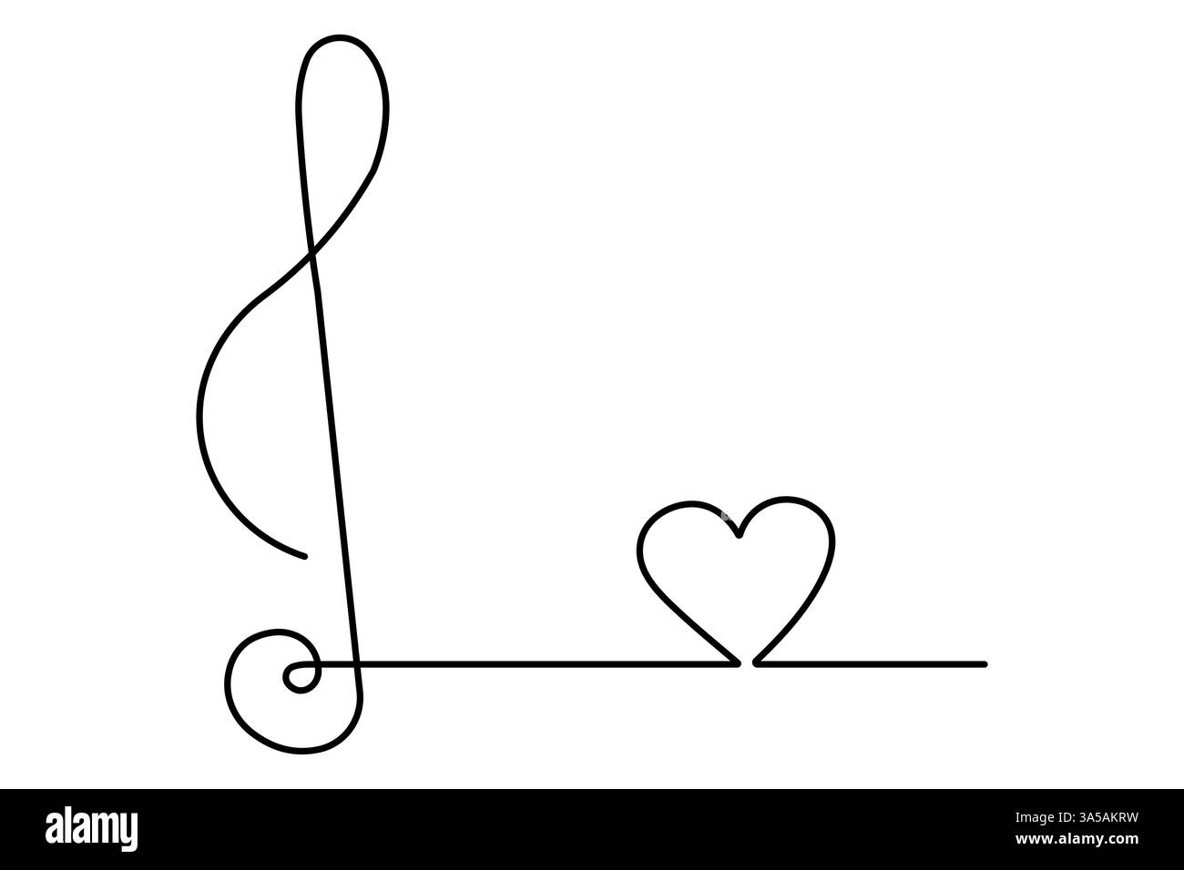 Disegno grafico continuo su una linea dell'icona della musica semplice disegno vettoriale Illustrazione Vettoriale