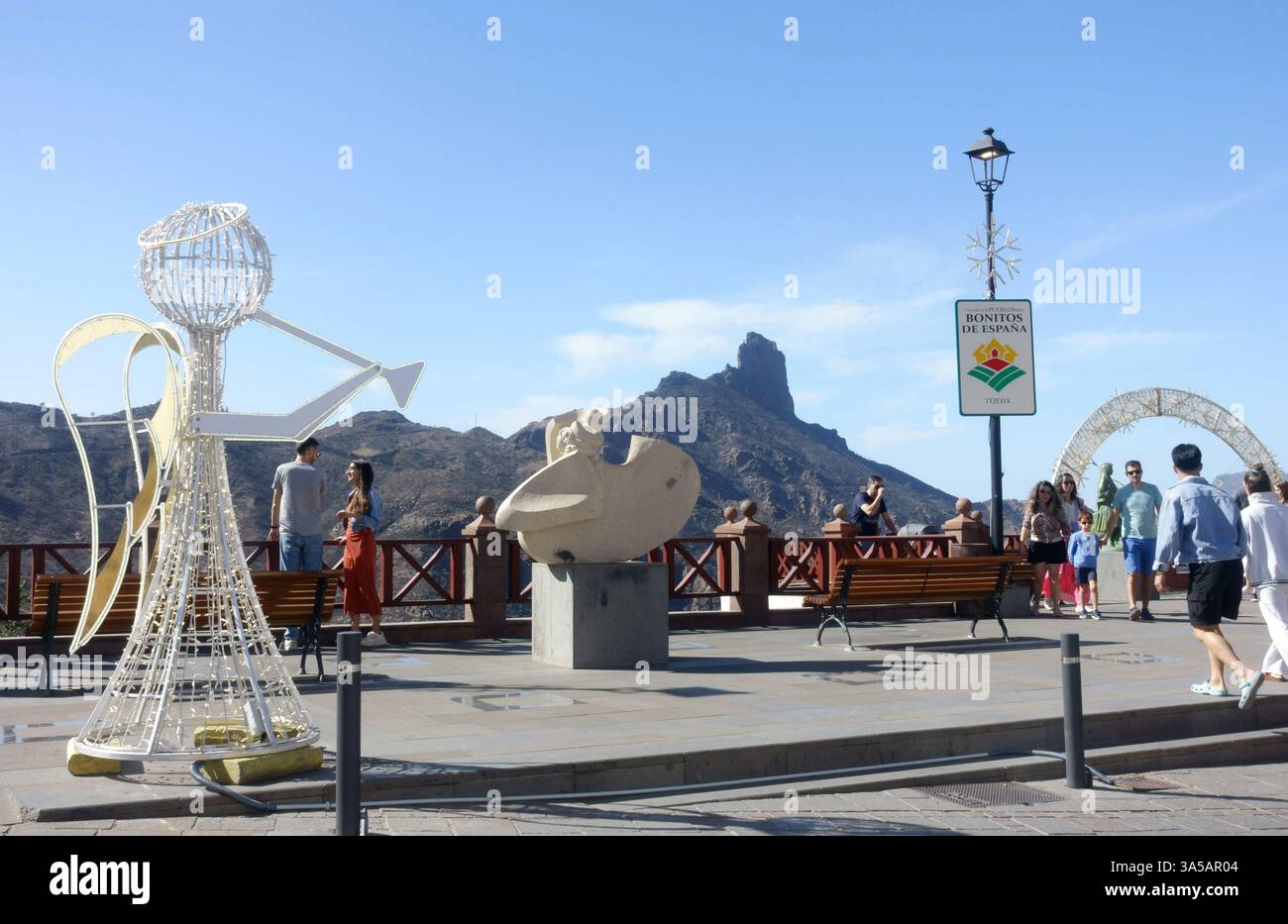 Decorazioni natalizie a Tejeda Gran Canaria Foto Stock