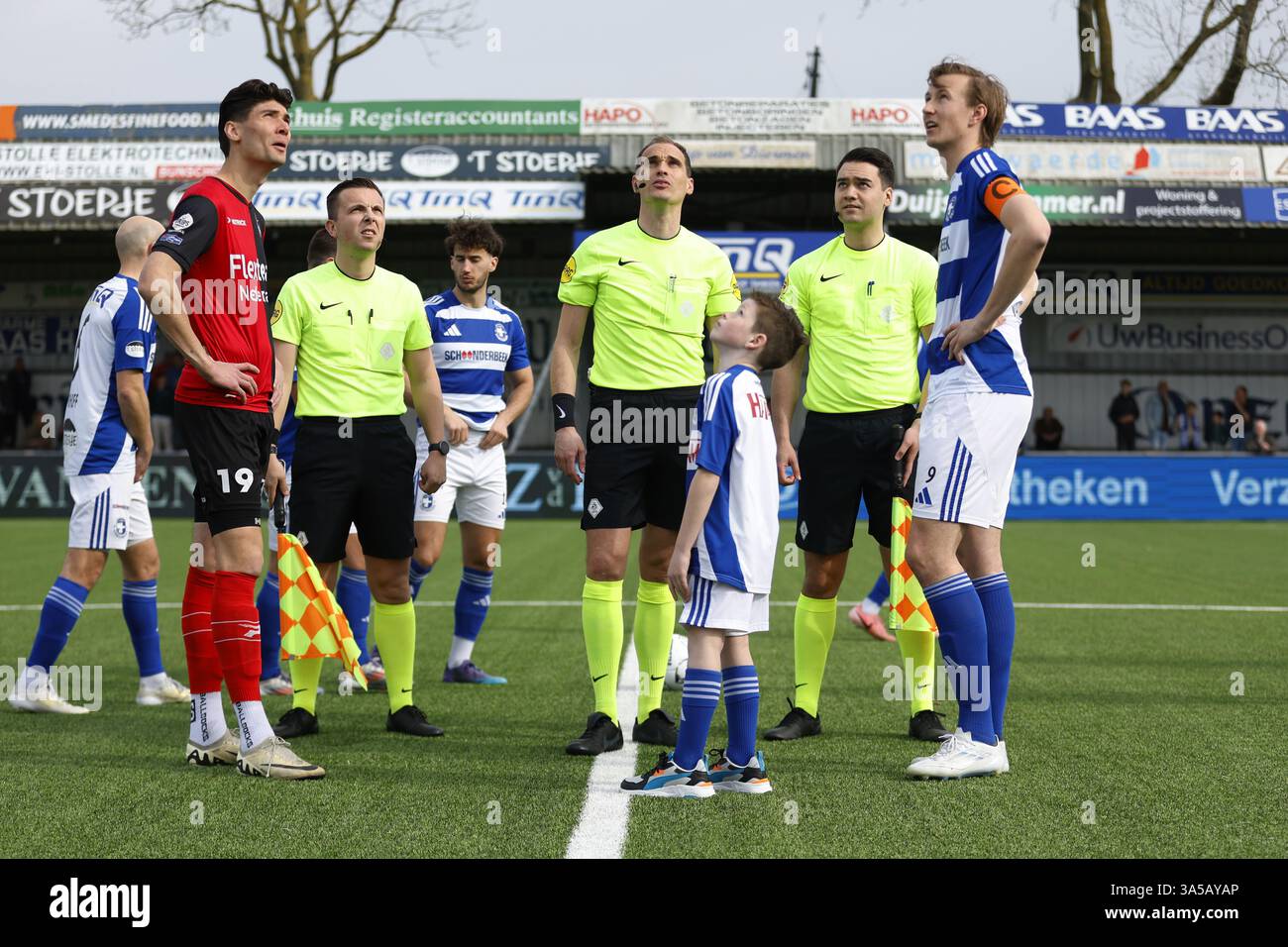 Spakenburg, Paesi Bassi. 22 marzo 2025. SPAKENBURG 22-03-2025, parco sportivo Westmaat, stagione 2024/2025, Tweede Divisie Football, Betnation League Spakenburg -de Treffers, credito lancio: Pro Shots/Alamy Live News Foto Stock