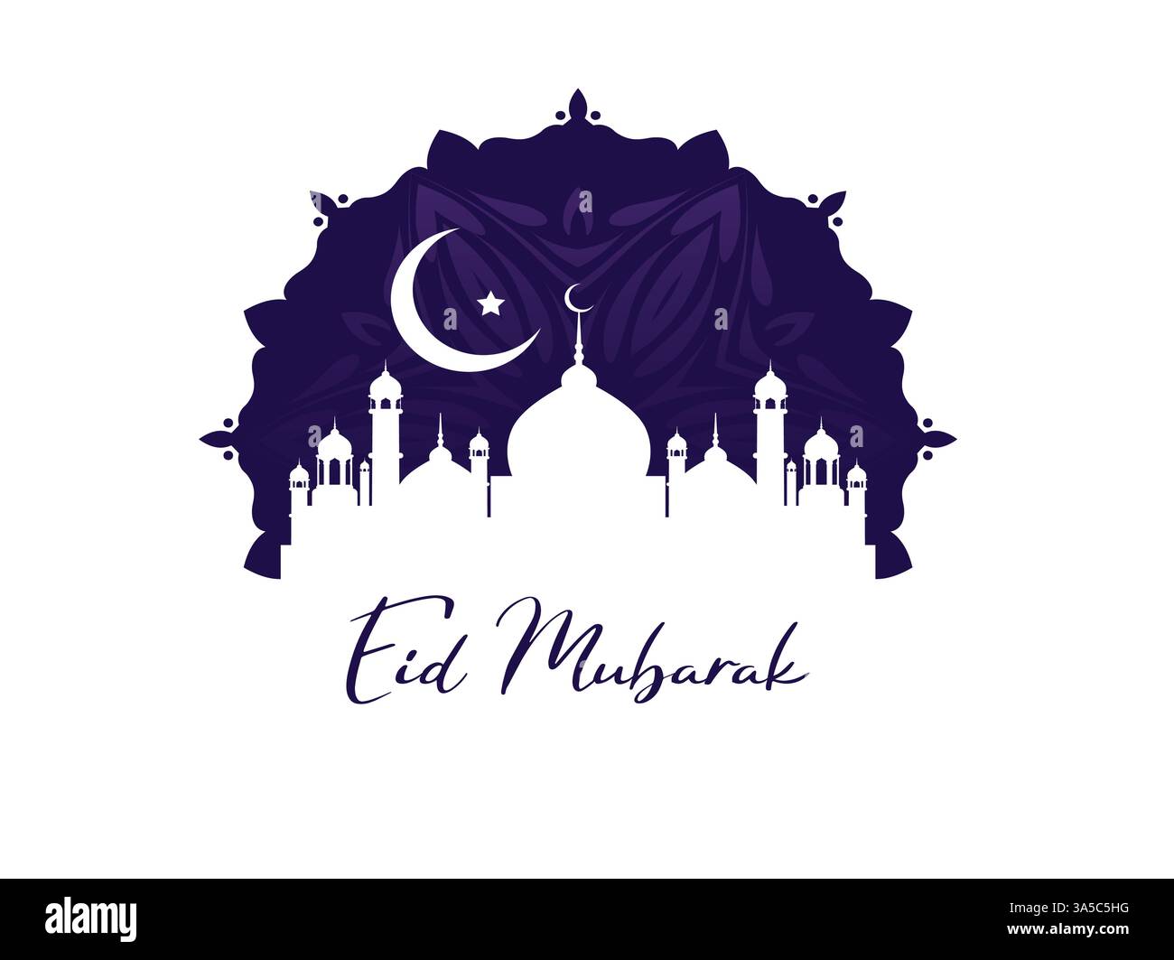 Vettore della moschea EID Mubarak Illustrazione Vettoriale