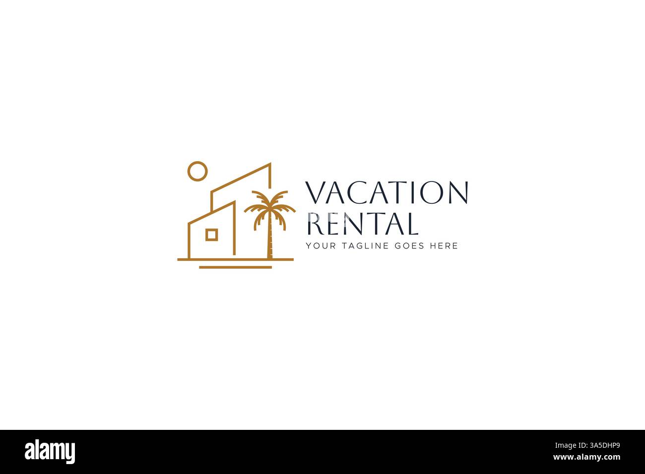Modern Rental Vacation House Logo illustrazione astratta minimalista identità del marchio Illustrazione Vettoriale