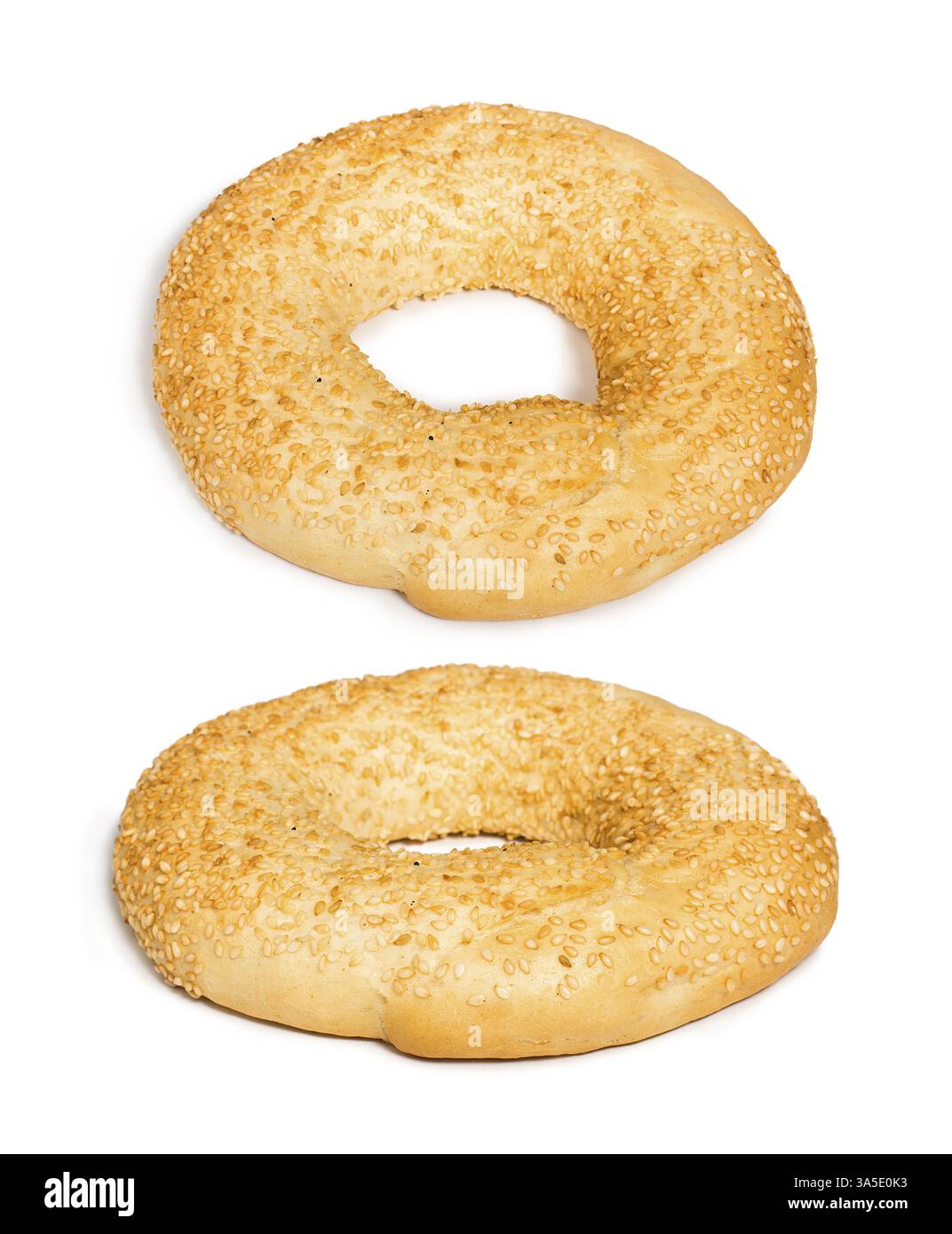 White turno isolato pretzel pane Foto Stock