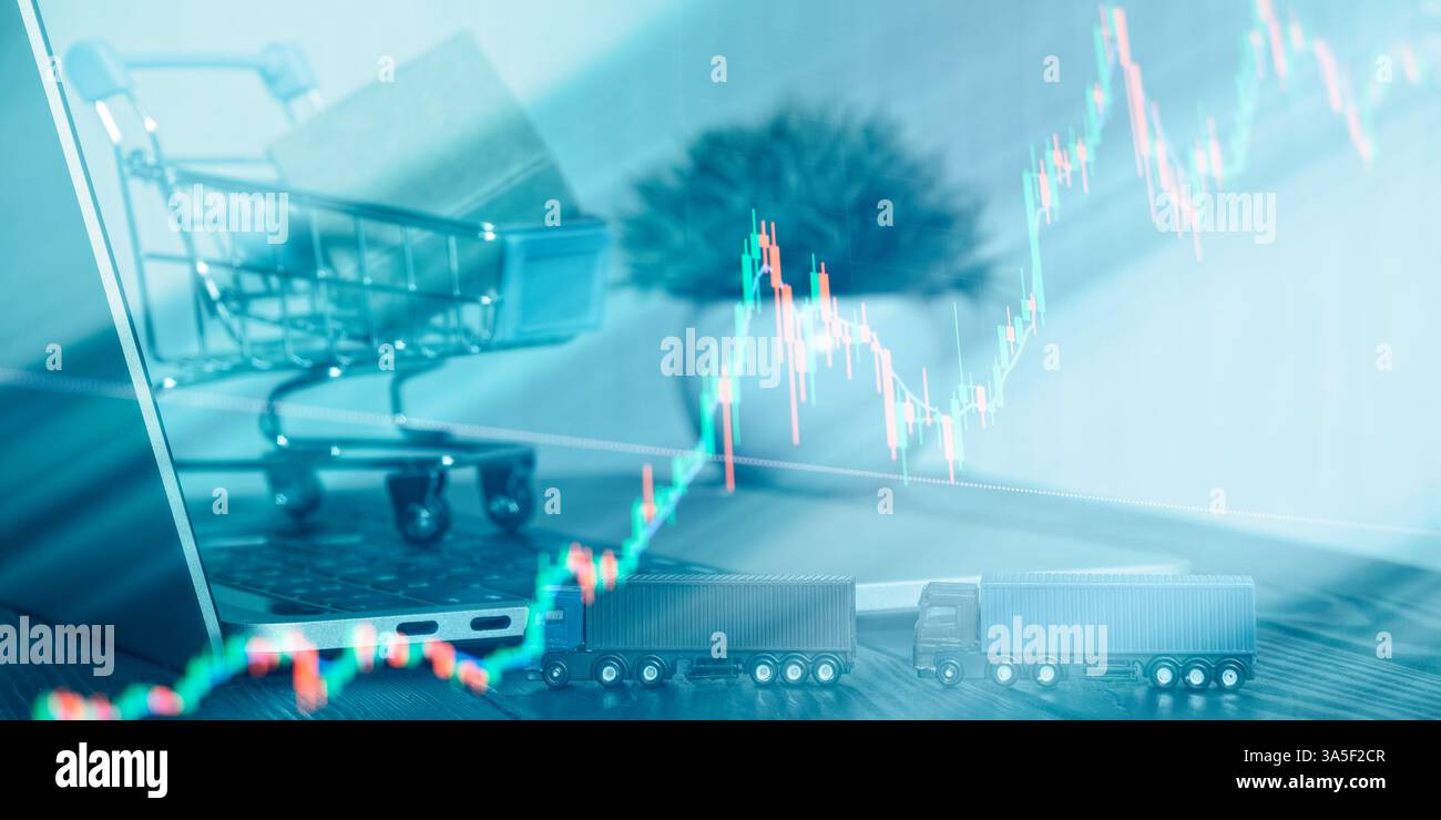 Crescita dell'e-commerce e tendenze del mercato online Foto Stock
