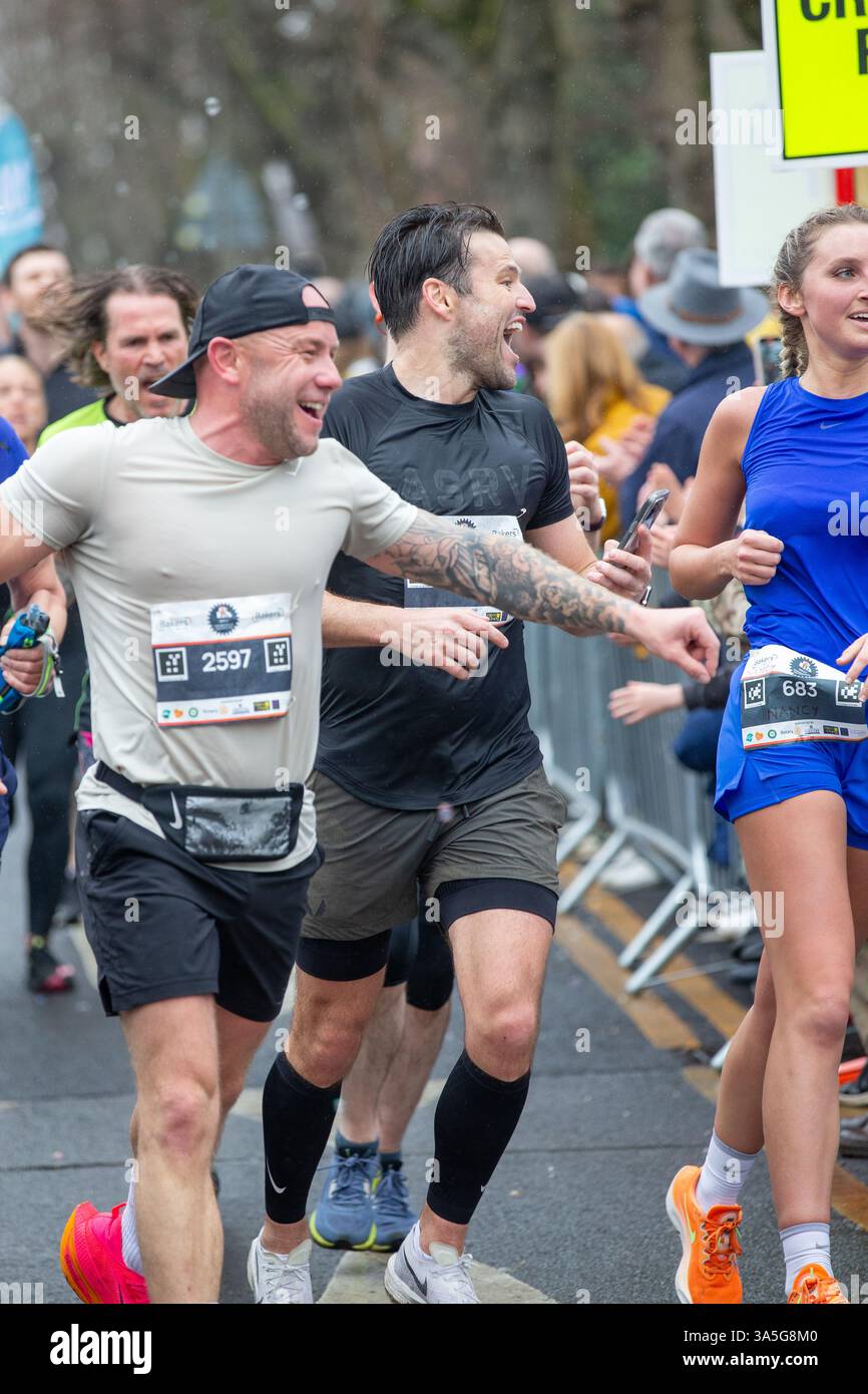 Brentwood, Regno Unito. 23 marzo 2025. Mark Wright gestisce la Brentwood Half Marathon, Brentwood Essex la Brentwood Half Marathon, è il più grande evento del suo genere in Essex e sponsorizzato da Baker label e raccogliere milioni di sterline per beneficenza Credit: Richard Lincoln/Alamy Live News Foto Stock