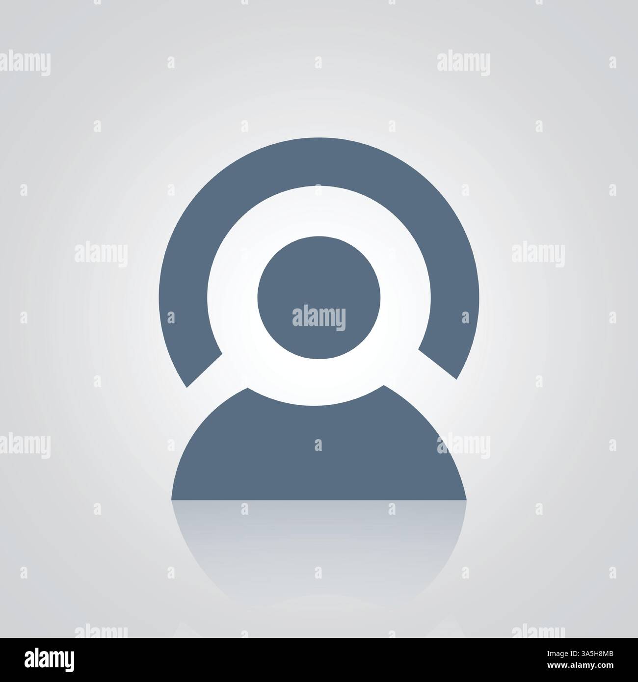 Icona utente segno di avatar di colore grigio con sfondo astratto argentato Illustrazione Vettoriale