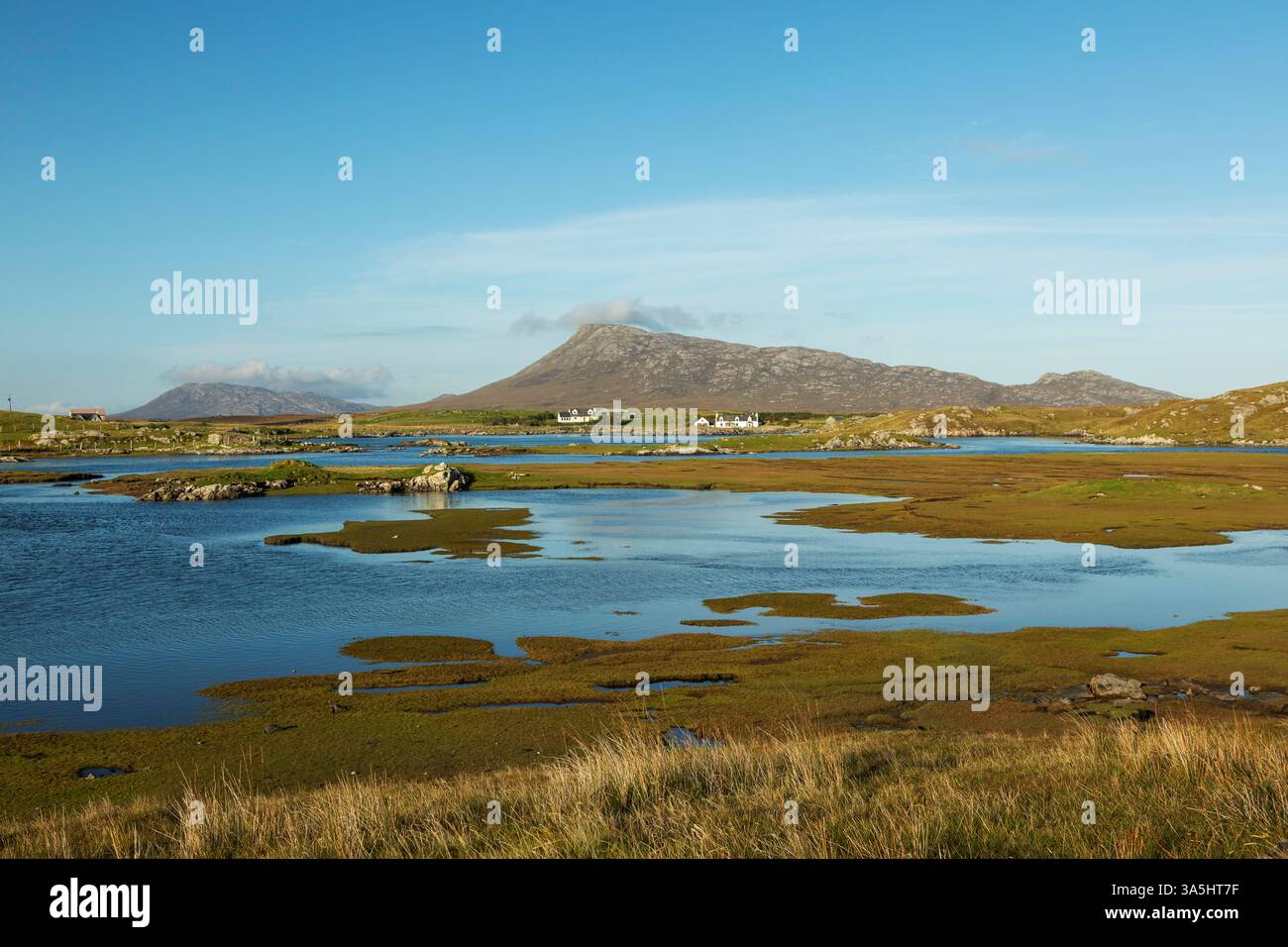 Paesaggio di South Uist, Ebridi esterne, Scozia, Regno Unito, Europa Foto Stock