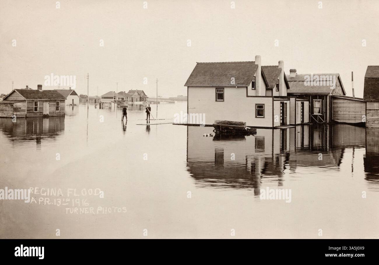 1916 aprile allagamento, Regina Saskatchewan Canada. Fotografo Turner Foto Stock